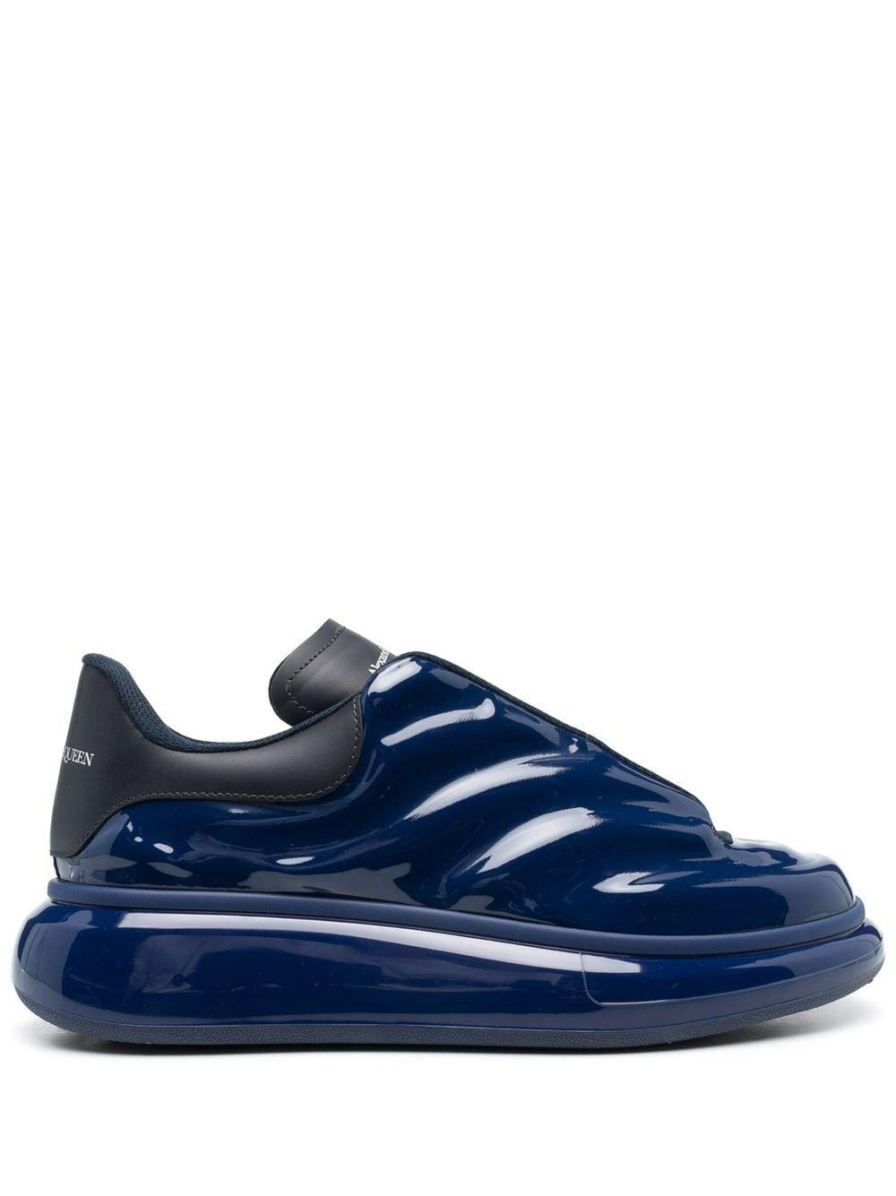 Alexander McQueen Men's Show Patent-leather Low-top Trainers in Blue for  Men | Lyst