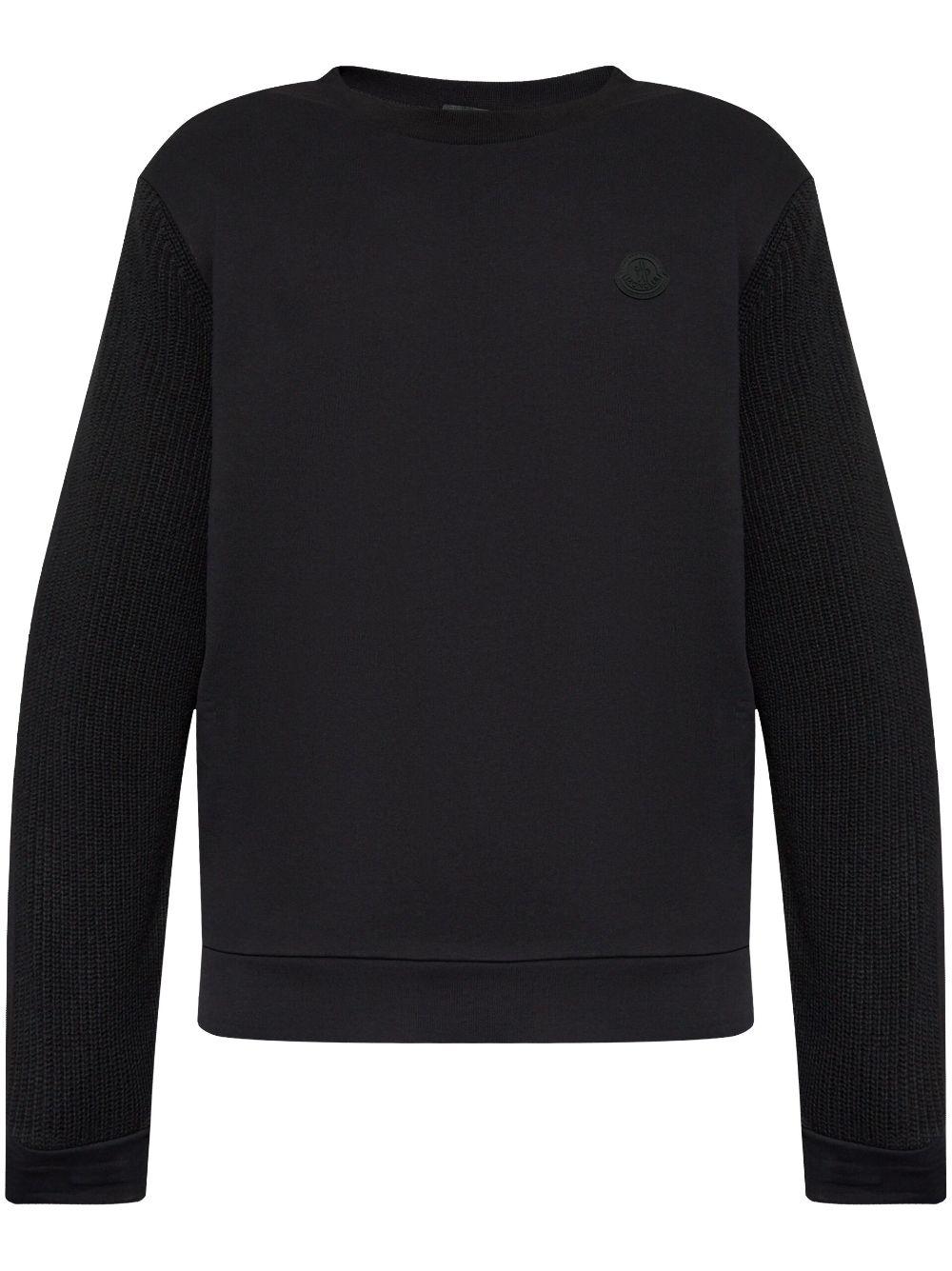 Moncler メンズ ブラック ロゴ スウェットシャツ アクティブウェア  