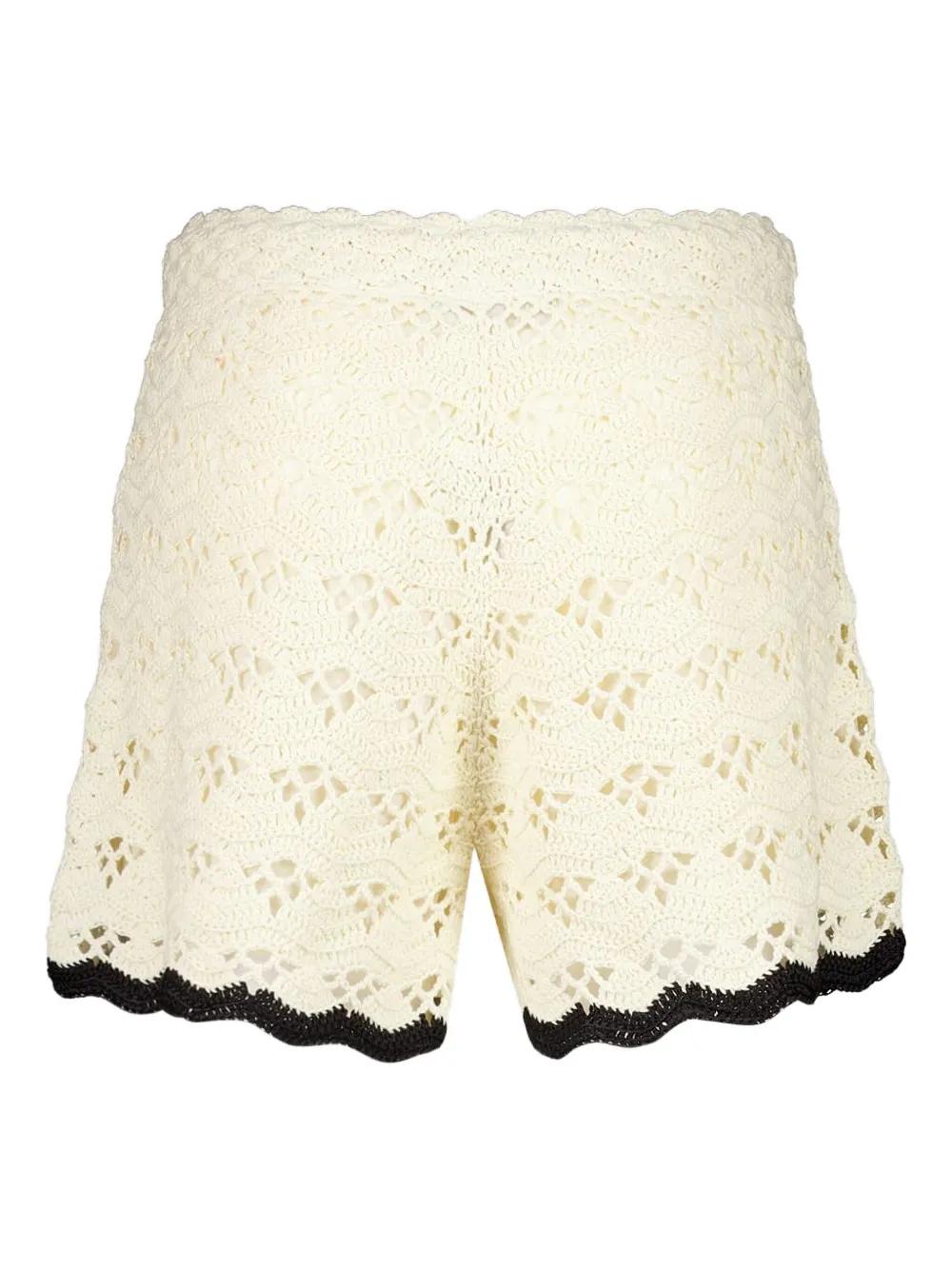 【Zimmermann】Rhiannon crochet cotton shorts Rhiannon Crochet Short Cream/Black Online | Zimmermann