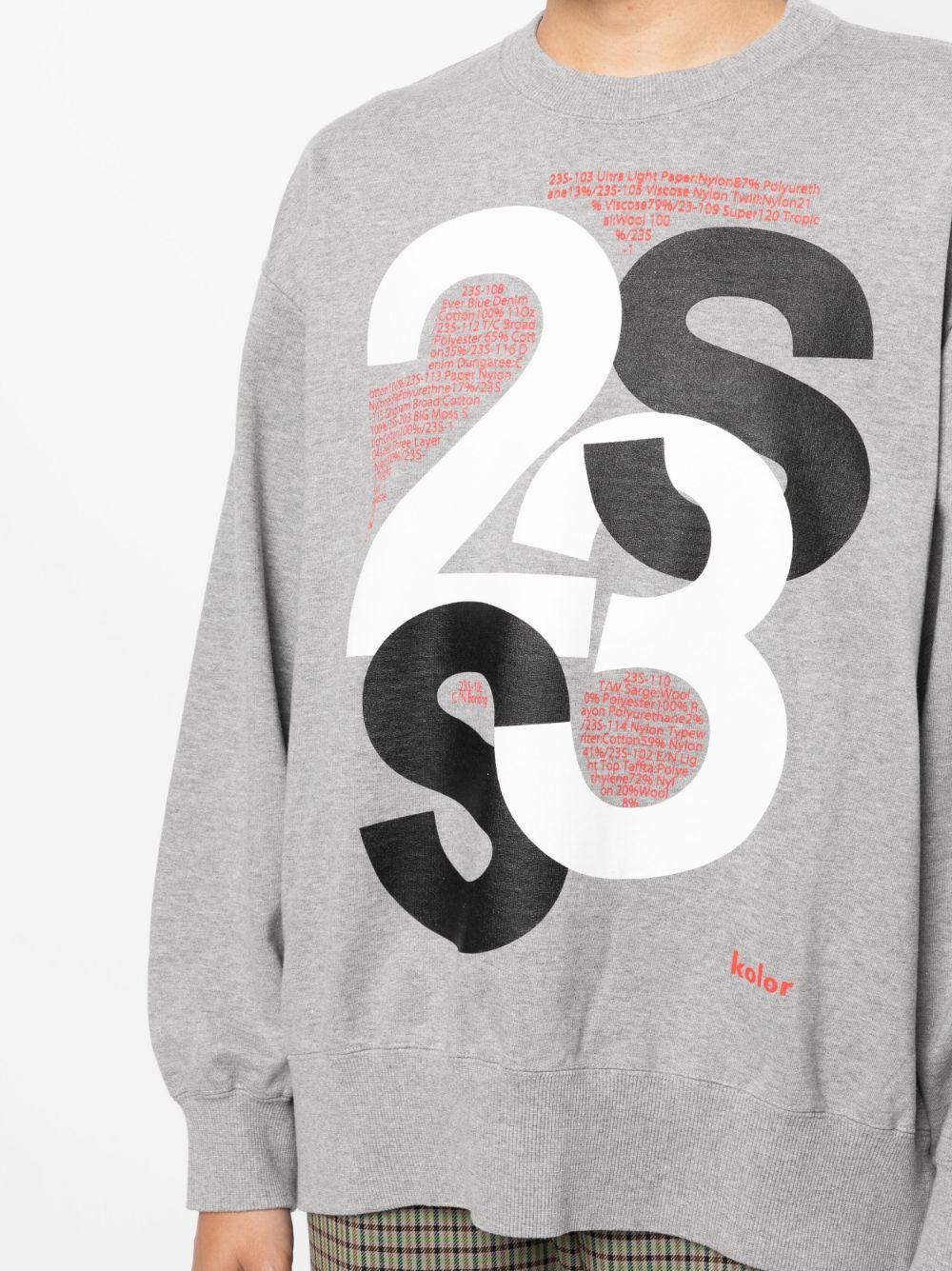 Kolor Logo-print Cotton Sweatshirt in Gray | Lyst