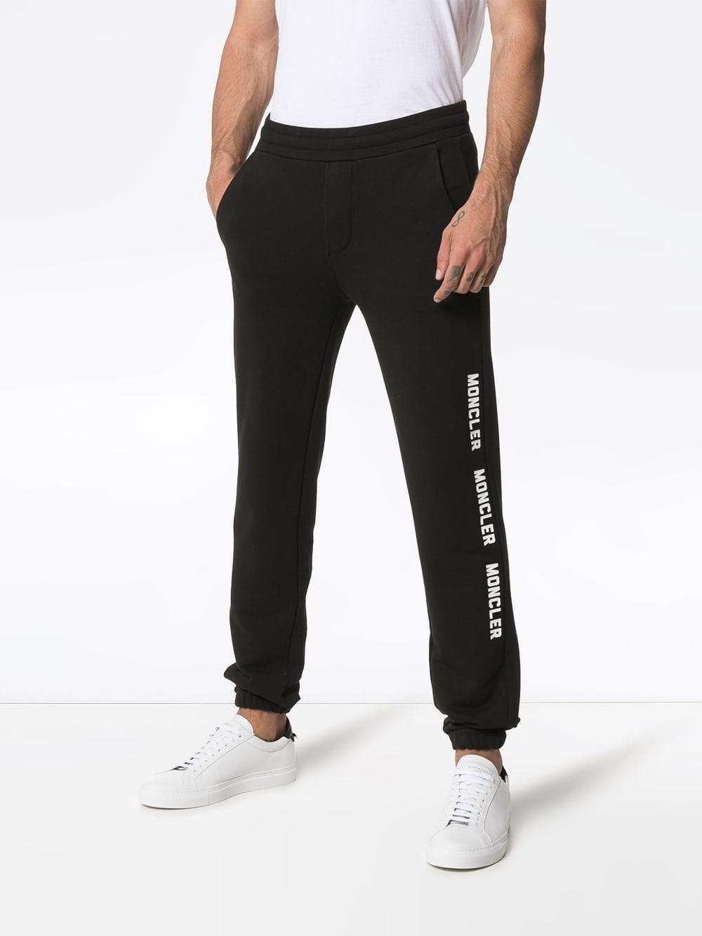 Moncler Triple Logo Sweatpants in Black for Men - Save 30% - Lyst
