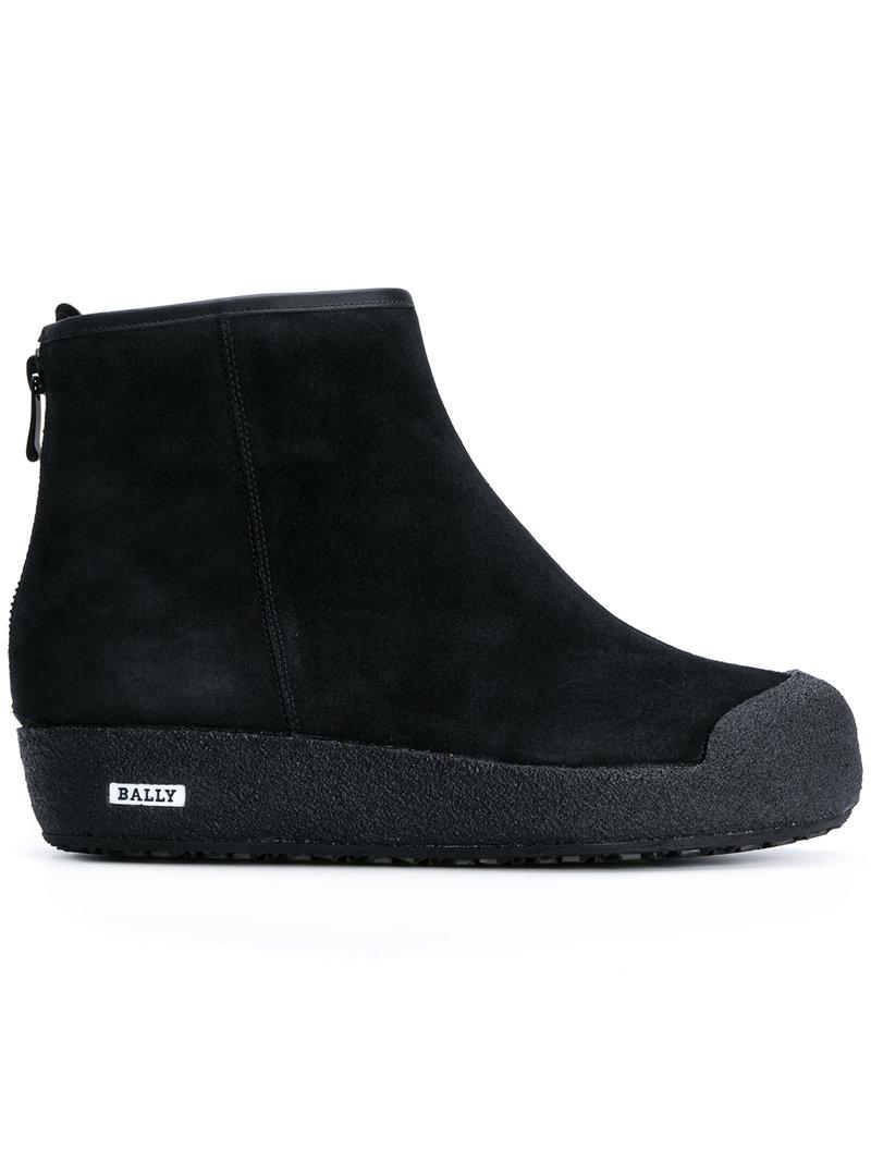 Bally Suede Curling Boots in Black for Men - Lyst