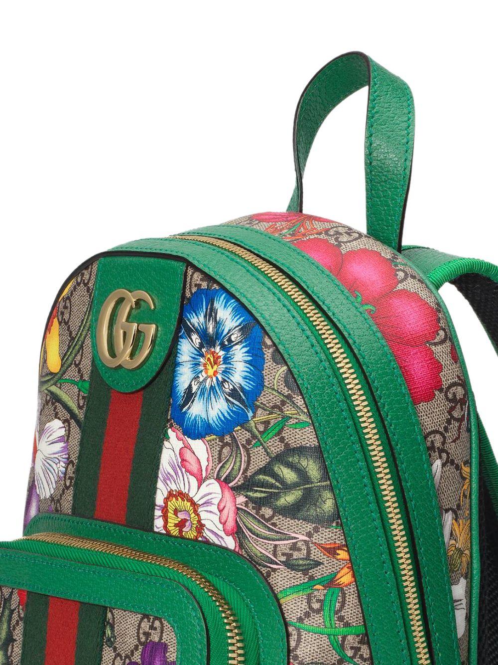 Gucci Ophidia GG Flora Backpack in Green | Lyst