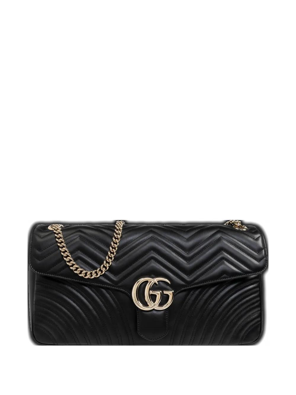 Gucci Gg Marmont Chevron-Quilted Shoulder Bag in Black Lyst UK