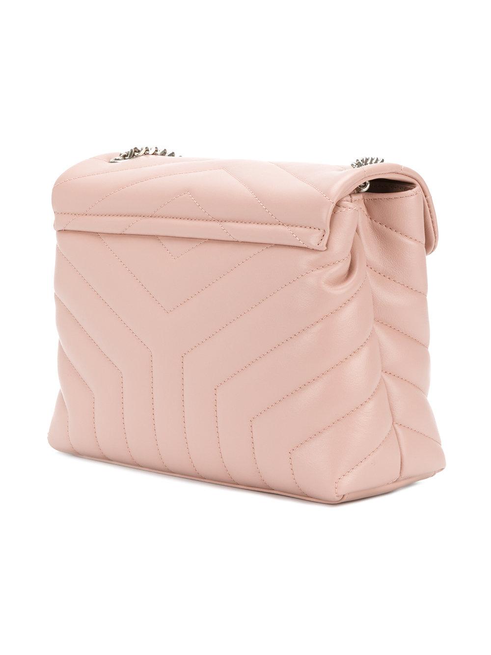 Saint Laurent Small Lou Lou Chain Strap Shoulder Bag in Pink