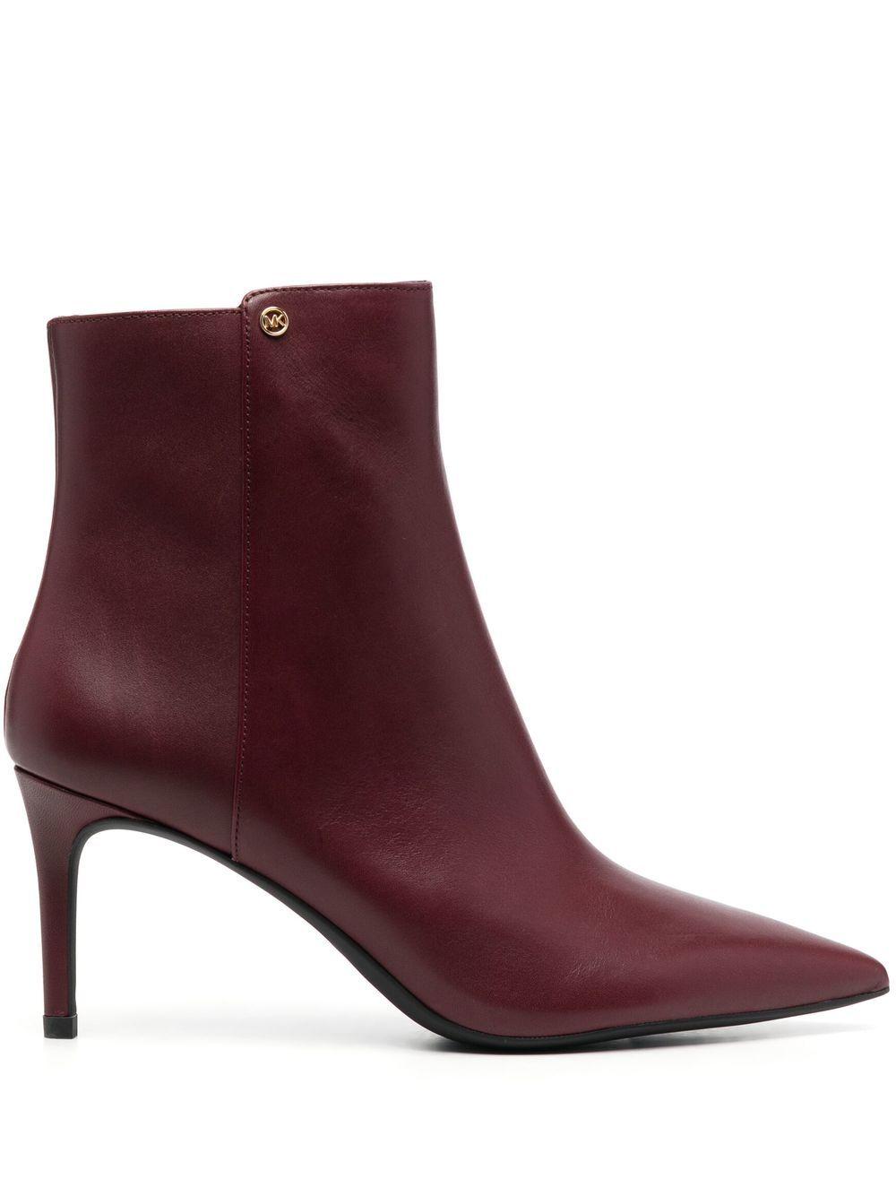 Red Womens Shoes Boots Ankle boots MICHAEL Michael Kors Leather Ankle Boots in Maroon 