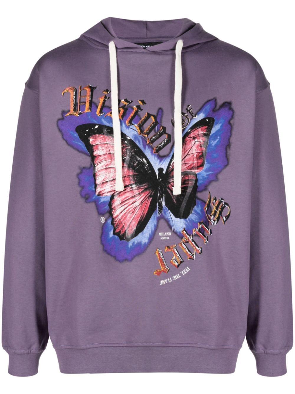 Vision Of Super Butterfly-print Cotton Hoodie in Purple for Men | Lyst UK