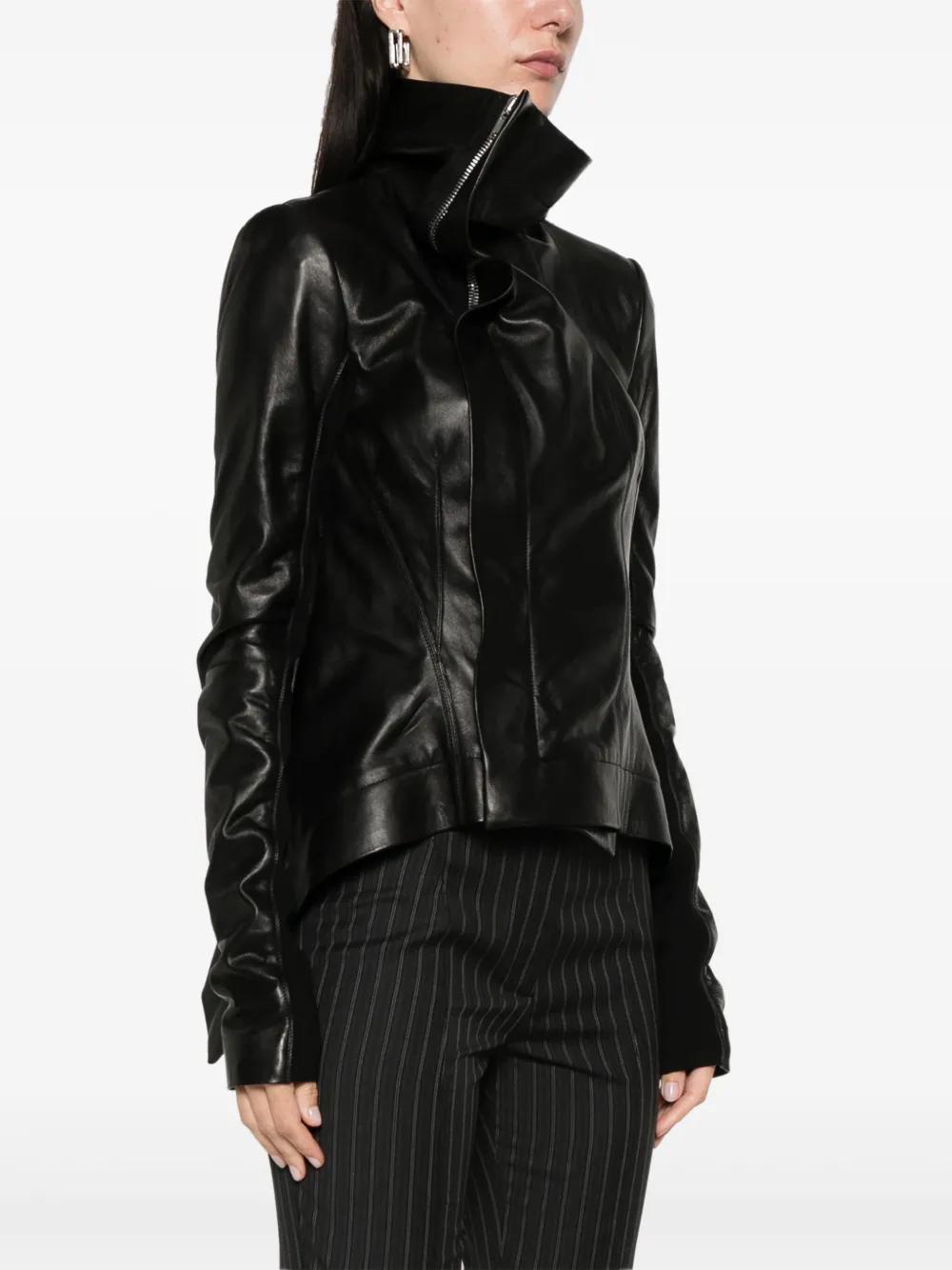 【関税＆送料込み】Rick Owens Hollywood Naska Biker Clothin Naska leather biker jacket in black - Rick Owens | Mytheresa