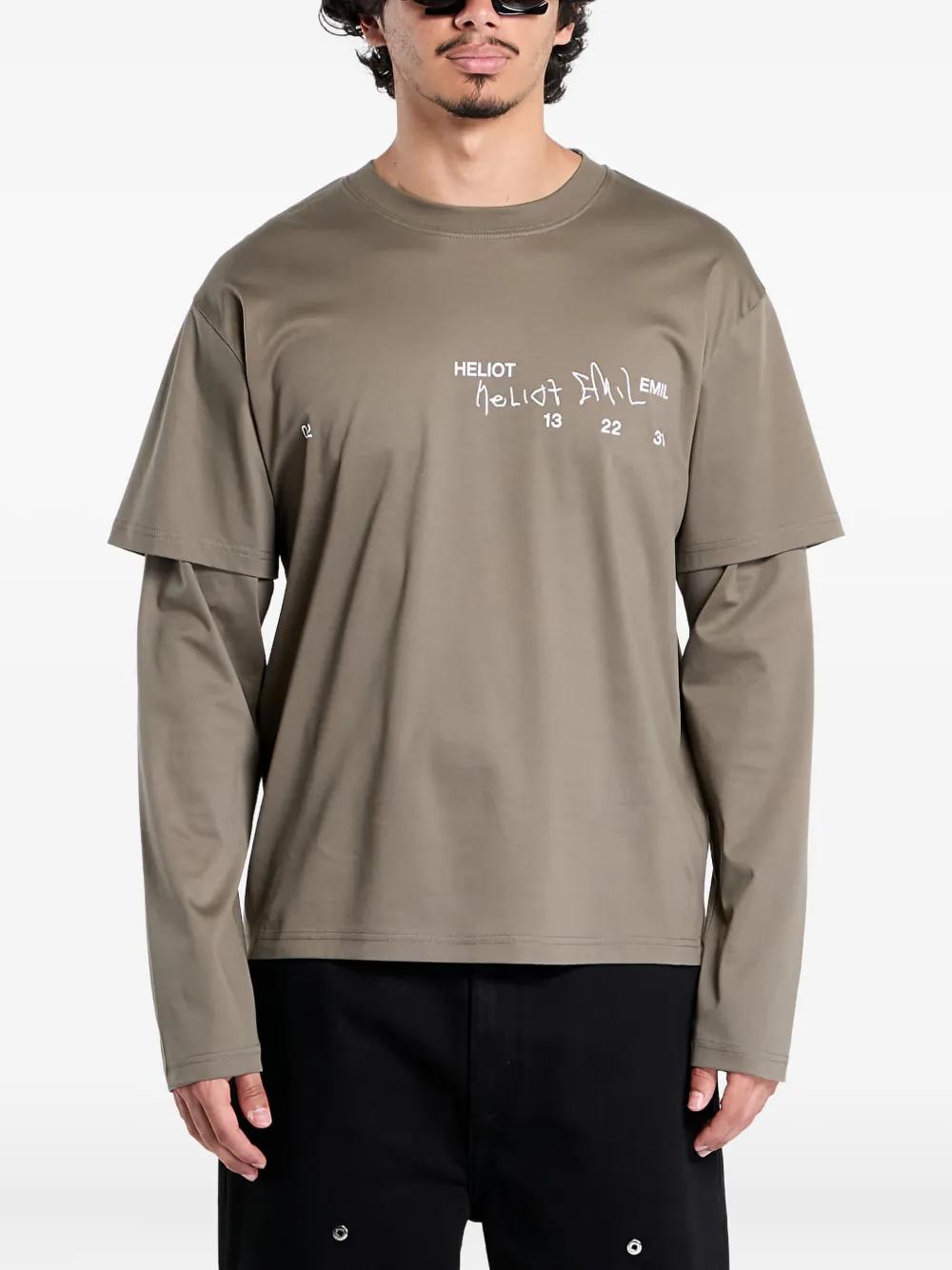 Heliot Emil カーキ Crysophere 長袖Tシャツ HELIOT EMIL T-shirts for Men | Online Sale up to 60% off | Lyst