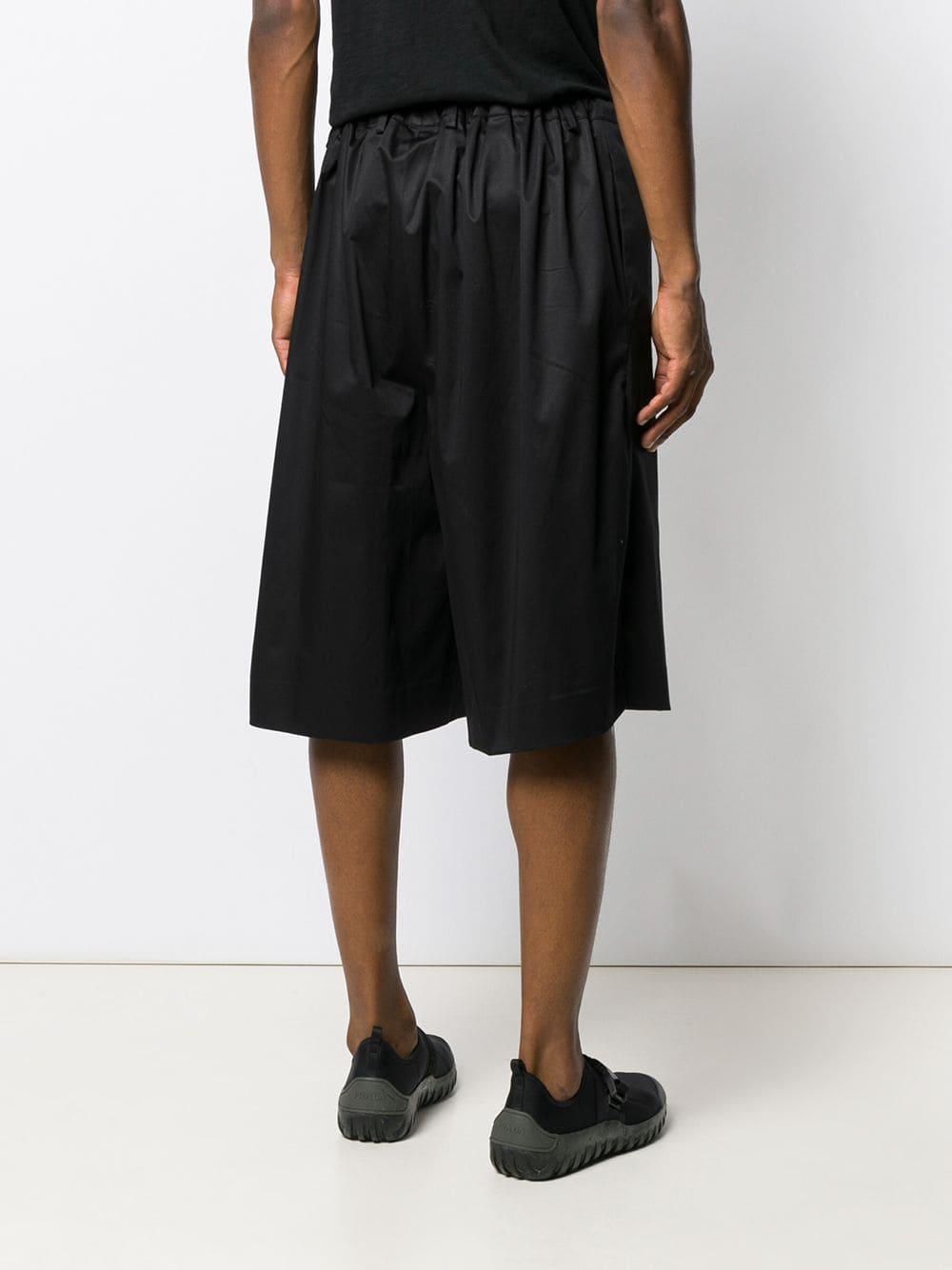 Sartorial Monk Cotton Wide Leg Knee Length Shorts in Black for Men - Lyst