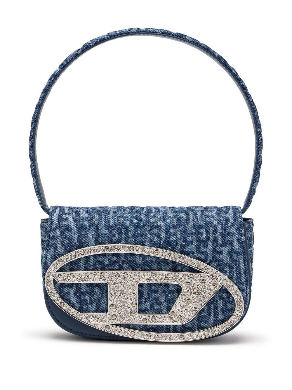 DIESEL 1dr Logo-plaque Denim Shoulder Bag in Blue | Lyst