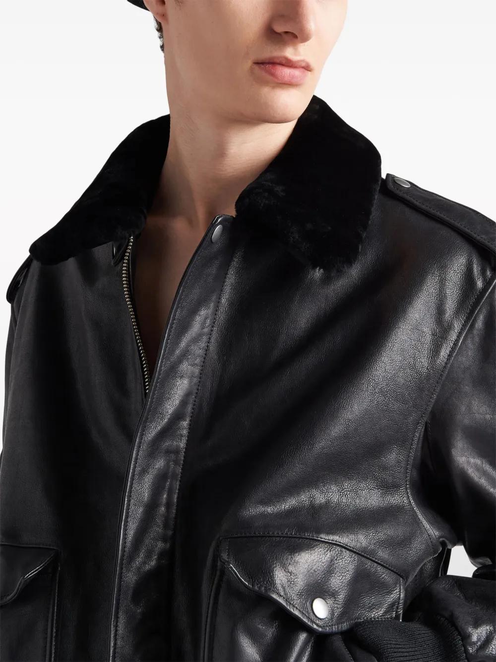 メンズ Prada レザージャケット | Lyst