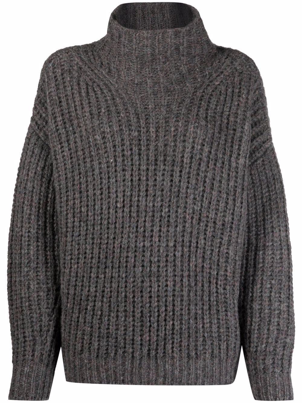 grey funnel neck jumper