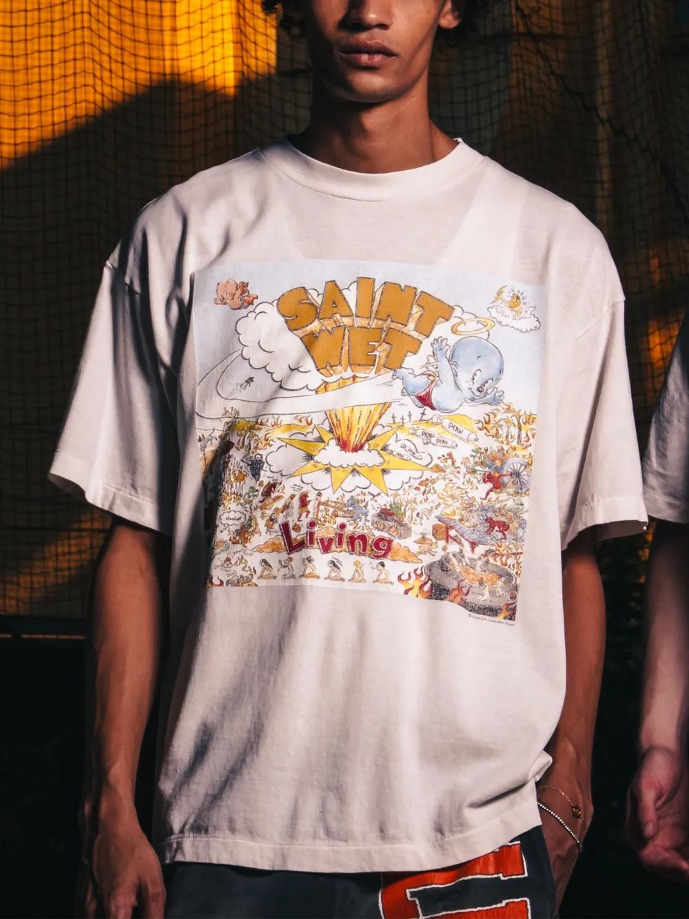 SAINT Mxxxxxx Saint Wet Short Sleeve T-Shirt in White for Men | Lyst