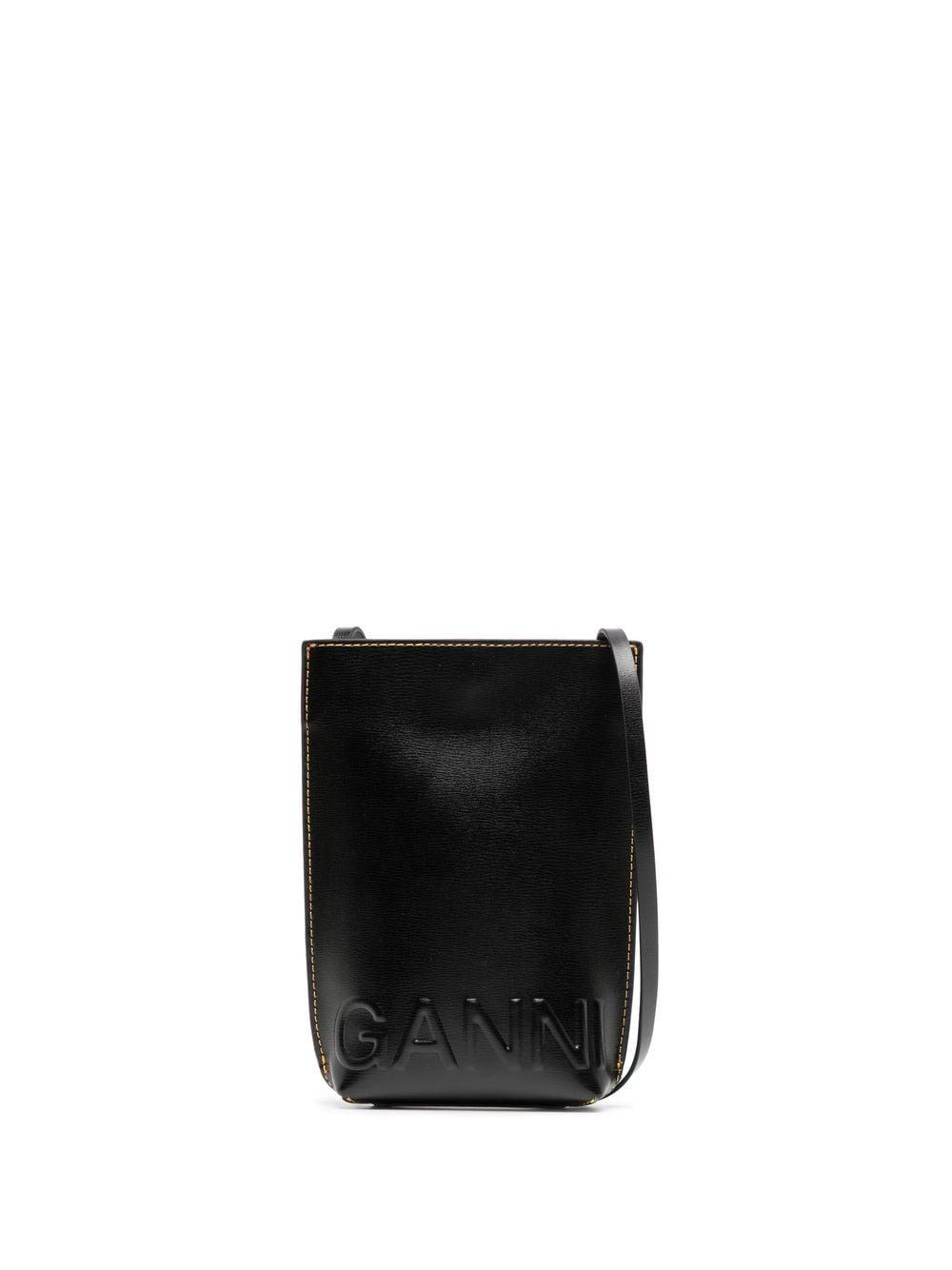 Ganni Embossedlogo Crossbody Bag in Black Lyst