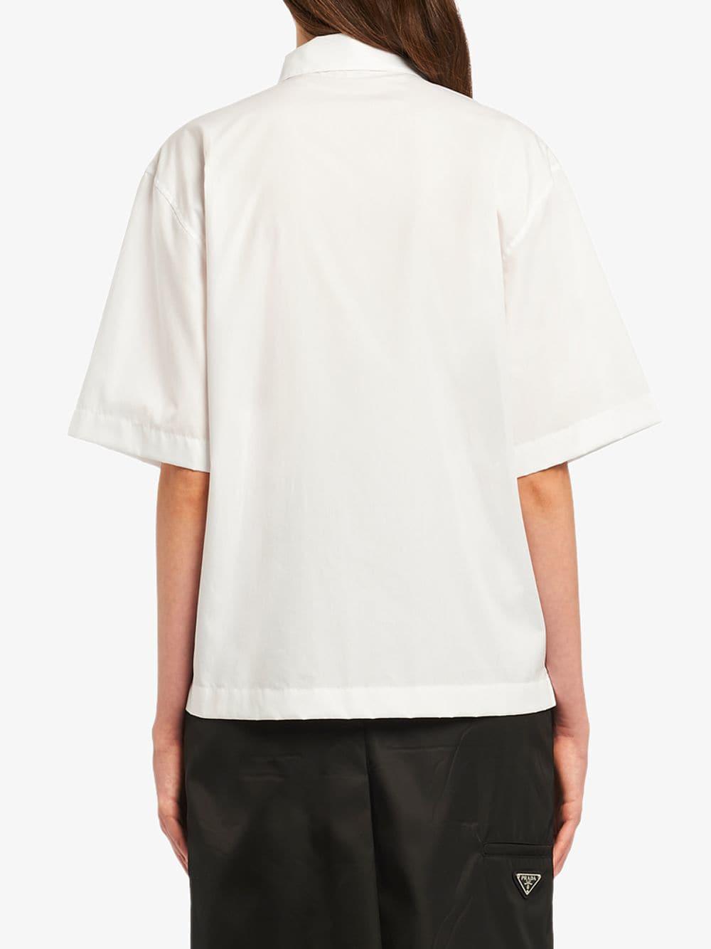 Prada Cotton Polo Shirt in White - Lyst