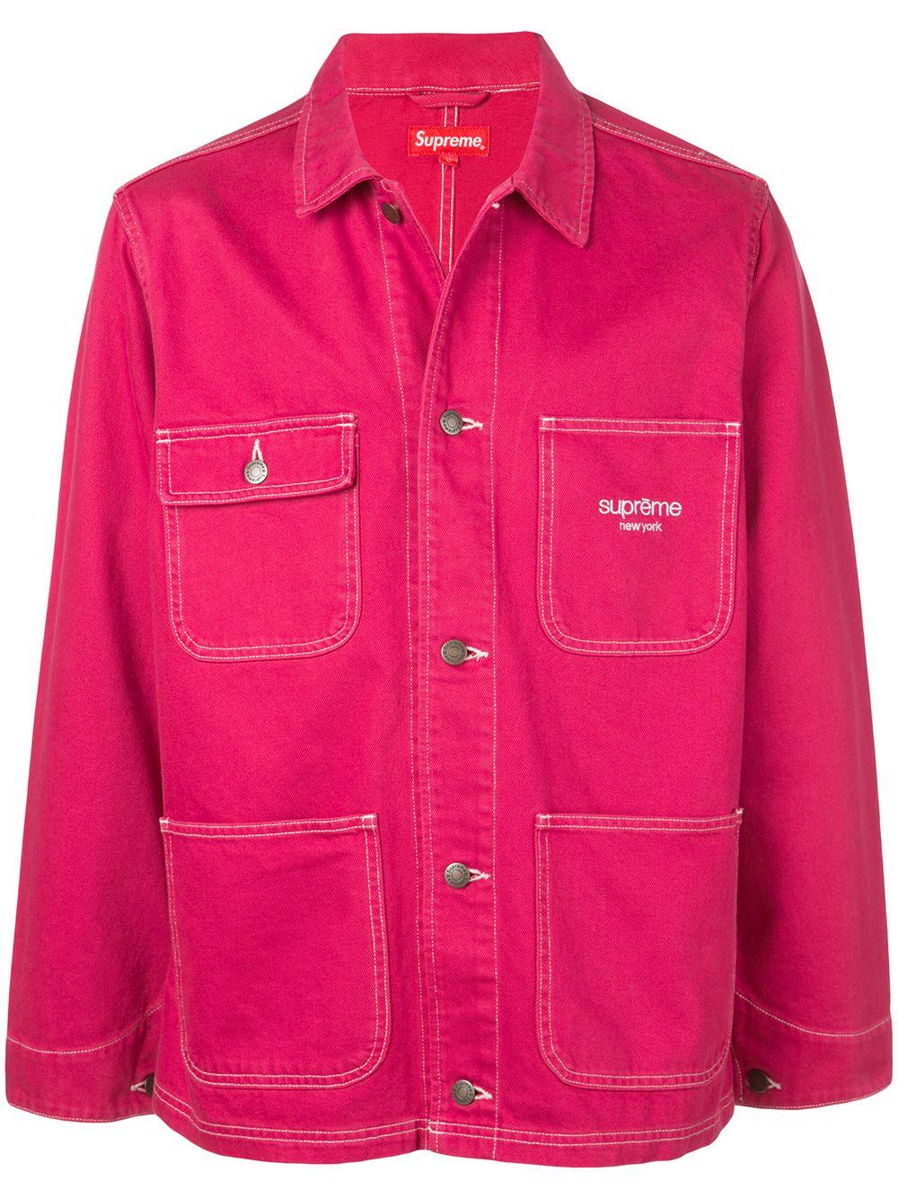 Supreme Men's Pink Denim Chore Jacket