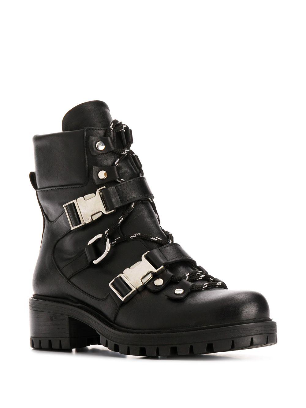 combat boot buckles croco black