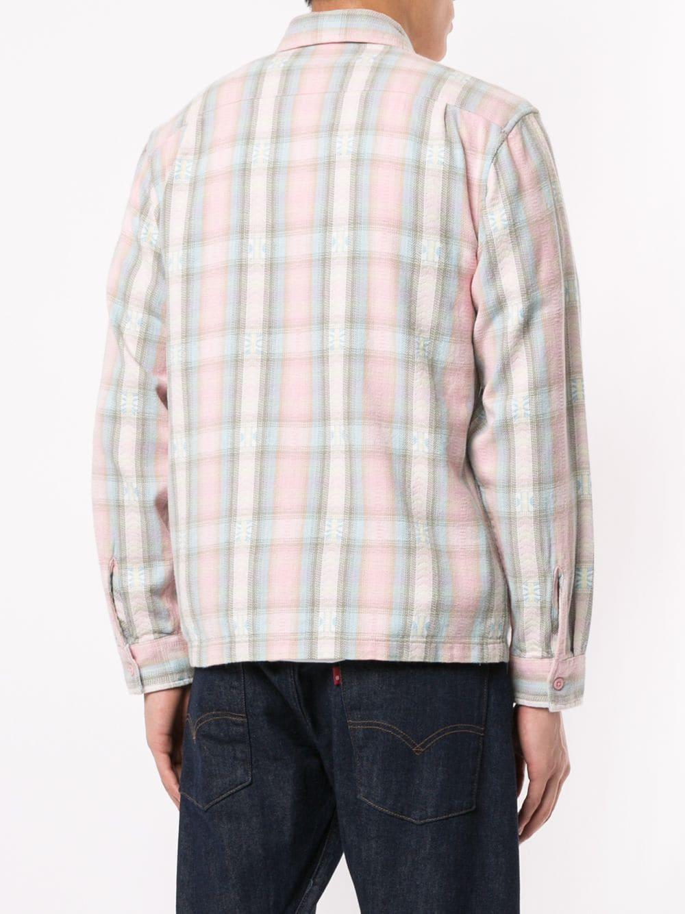supreme plaid flannel zip up shirt