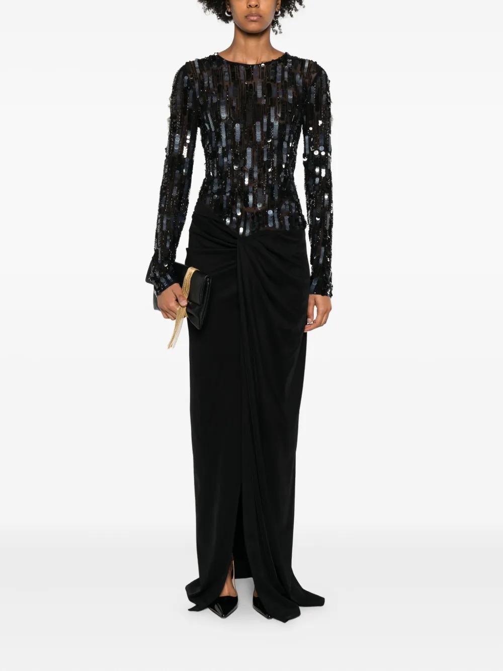 ELISABETTA FRANCHI 24AW ドレス-ロング ブラック系 Maxi dress Elisabetta Franchi Black size 42 IT in Viscose