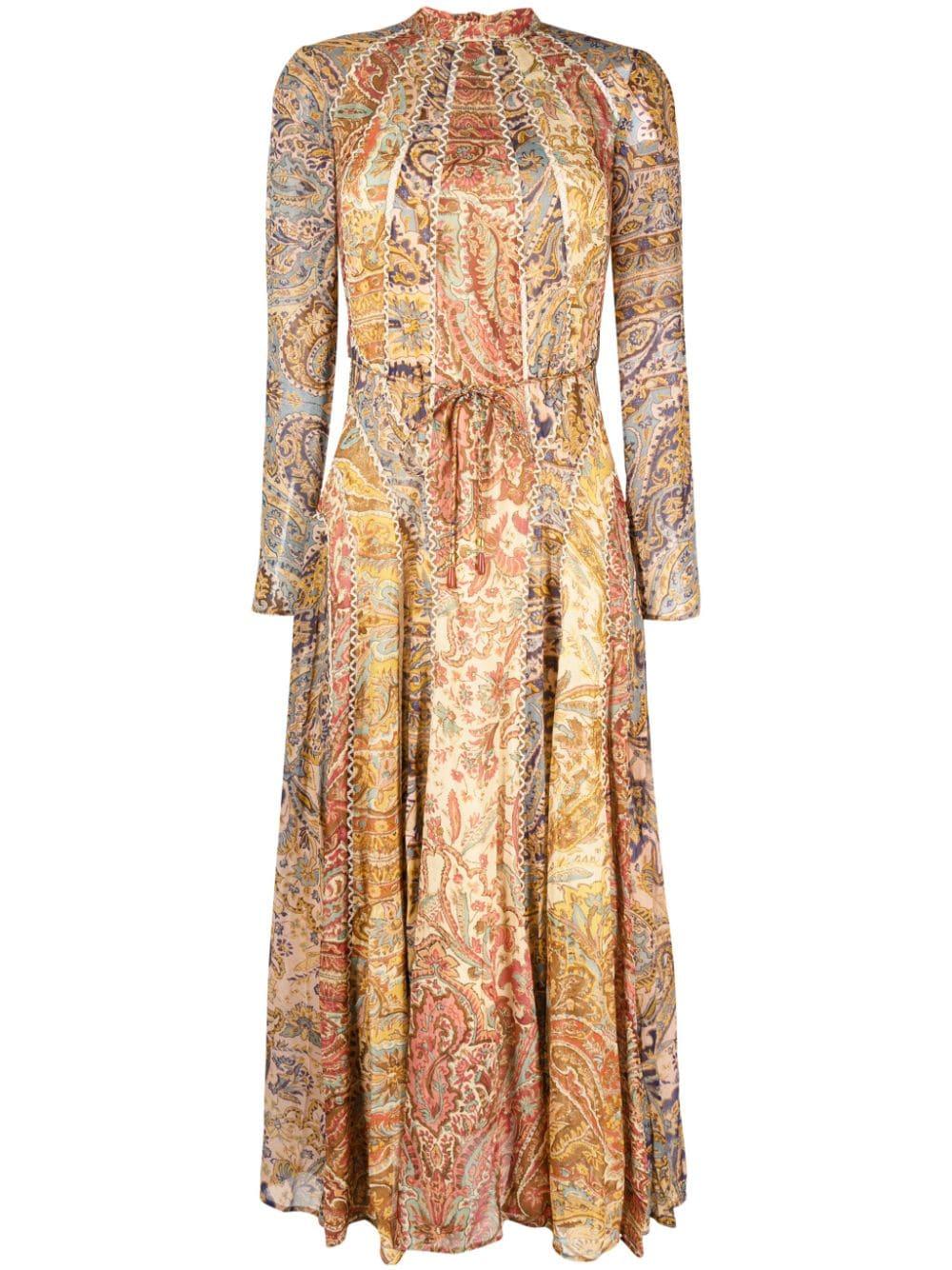 Zimmermann Luminosity Paisley-print Midi Dress in Natural | Lyst