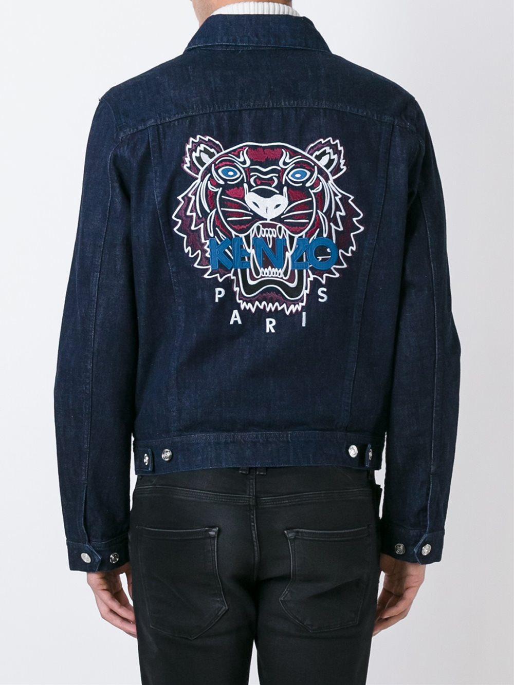 KENZO tiger Denim Jacket in Blue for Men Lyst Canada