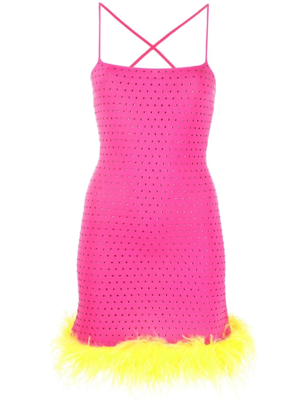 Chiara Ferragni Ostrich-feather Dress in Pink | Lyst