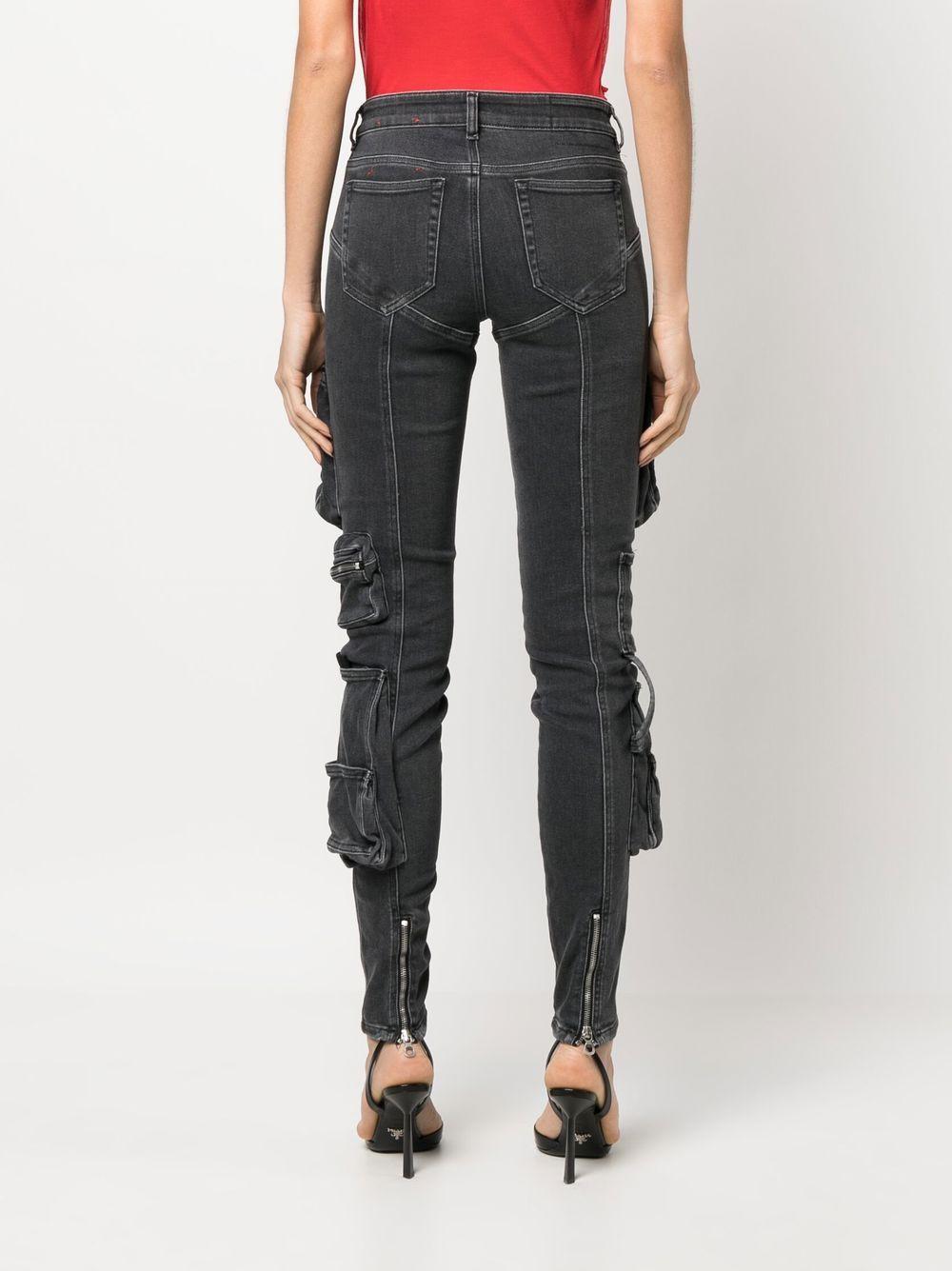 DIESEL Slandy Patch-pockets Skinny Jeans in Black | Lyst