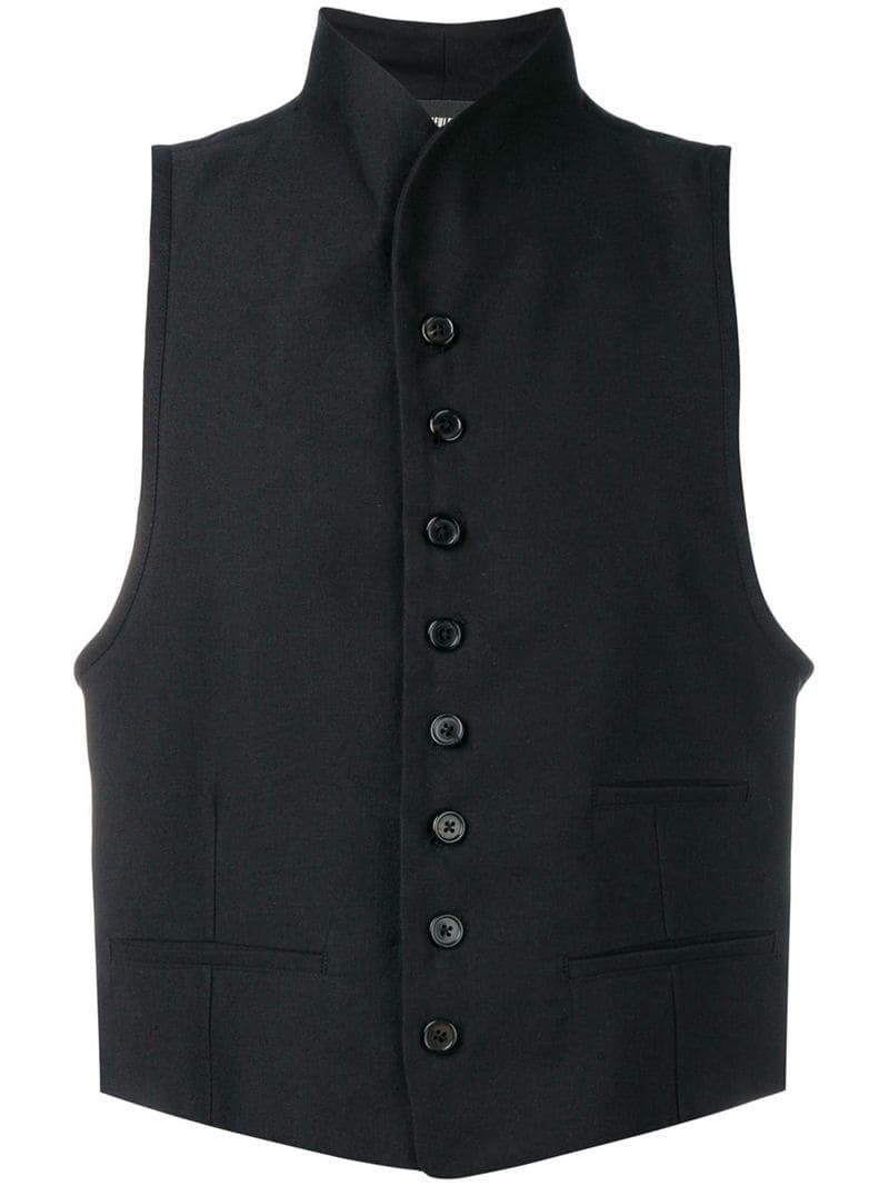 Ann Demeulemeester Cotton Black Luc Waistcoat for Men Mens Clothing Jackets Waistcoats and gilets 