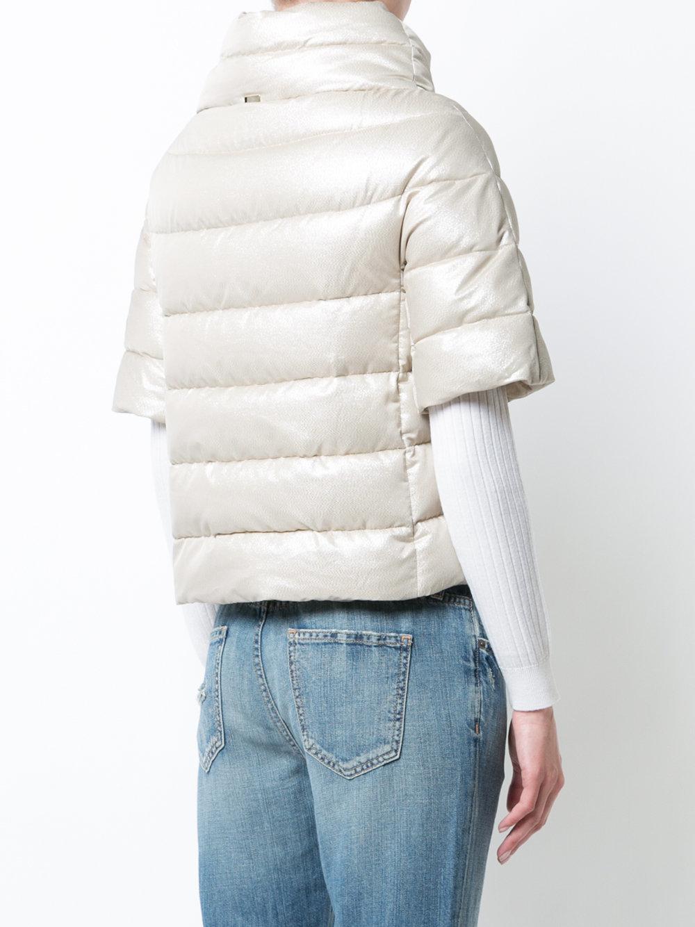 Herno Short-sleeve Puffer Jacket in Green | Lyst