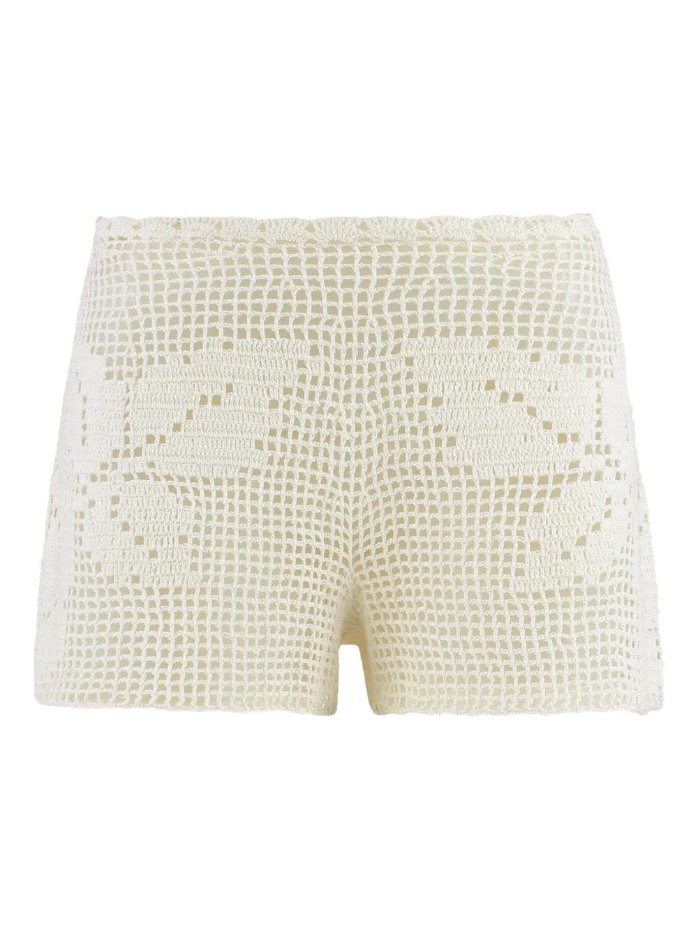 ショートパンツ MAGDA BUTRYM Women Shorts  Burmudas 160724 CREAM Beige High-rise cotton-blend shorts in beige - Magda Butrym