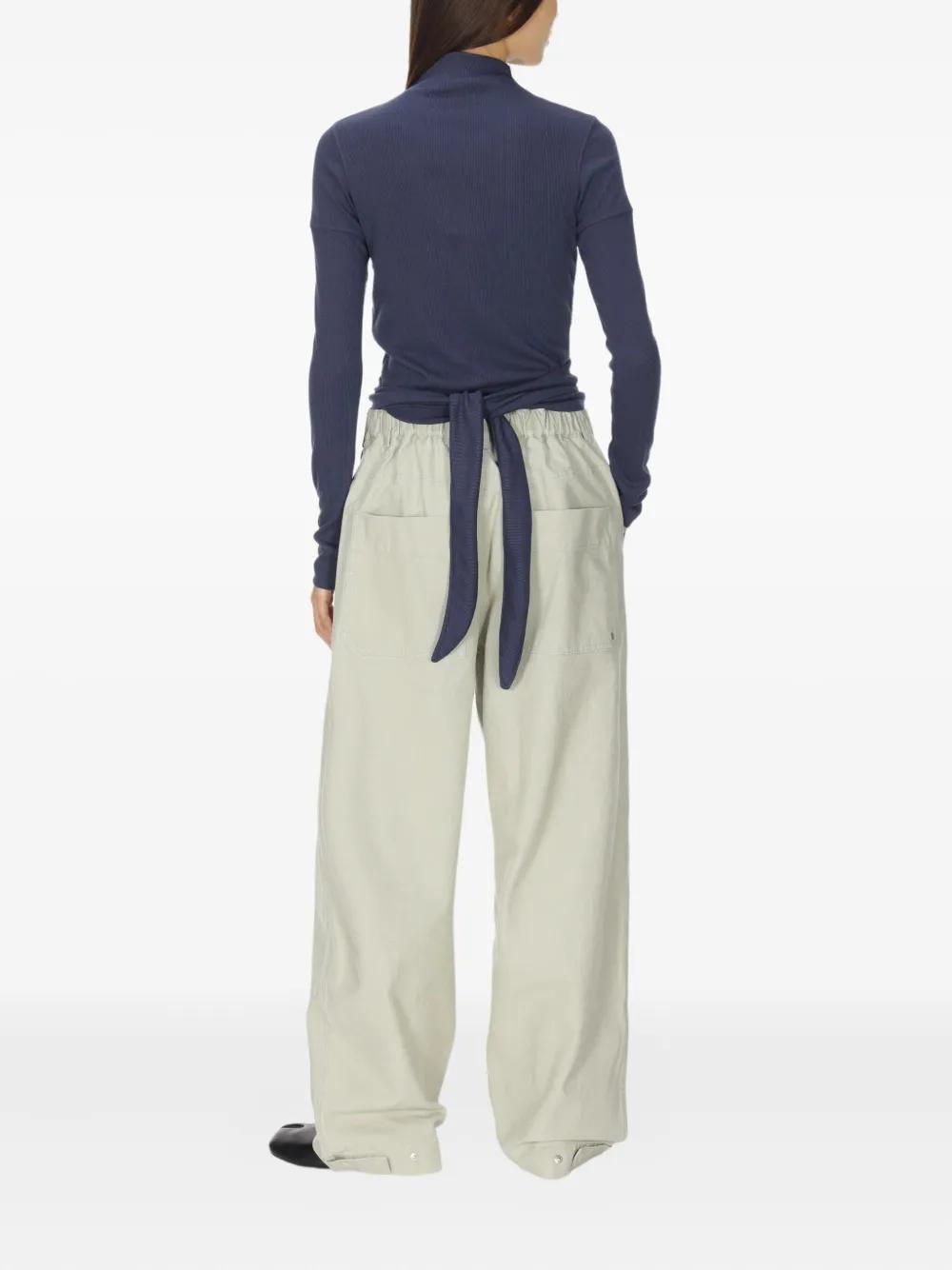 n*i様 low classic BUTTON UP WRAP T-SHIRT Low Classic Button Wrap T-Shirt in Blue | Lyst