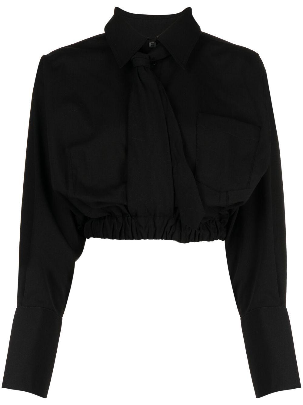 Jacquemus Wool La Chemise Cravate Shirt in Black | Lyst