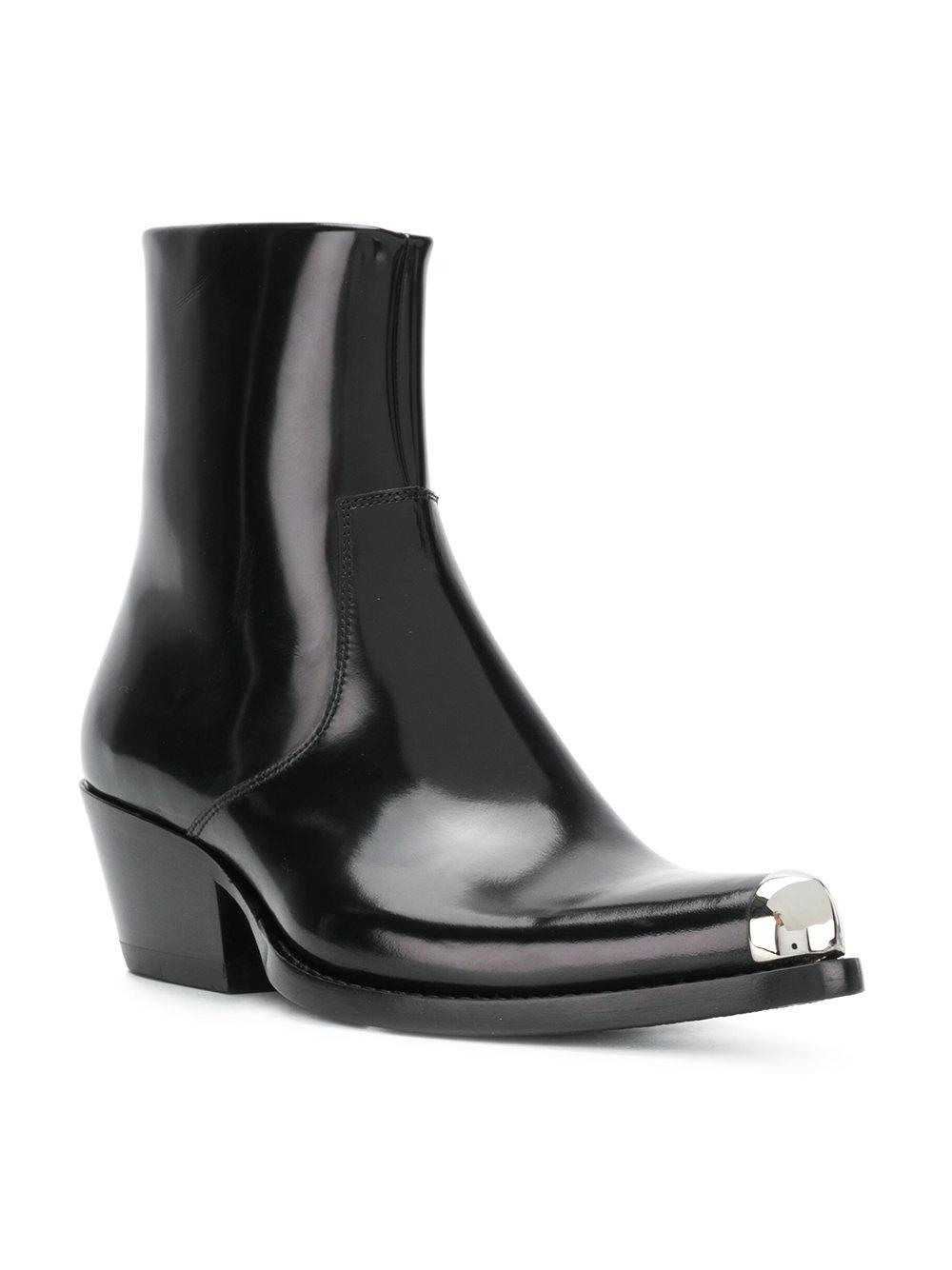 CALVIN KLEIN 205W39NYC Steel Toe Cap Ankle Boots in Black Lyst UK