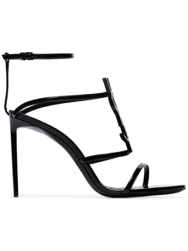 Saint Laurent Cassandra 95 Sandals in Black Lyst UK