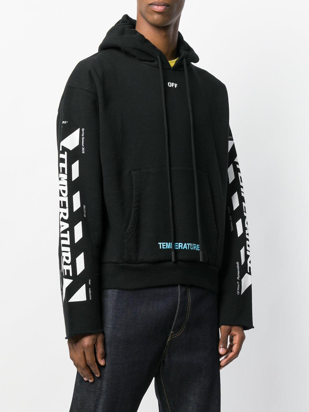 Off-White c/o Virgil Abloh Temperature Hoodie in Black for Men | Lyst