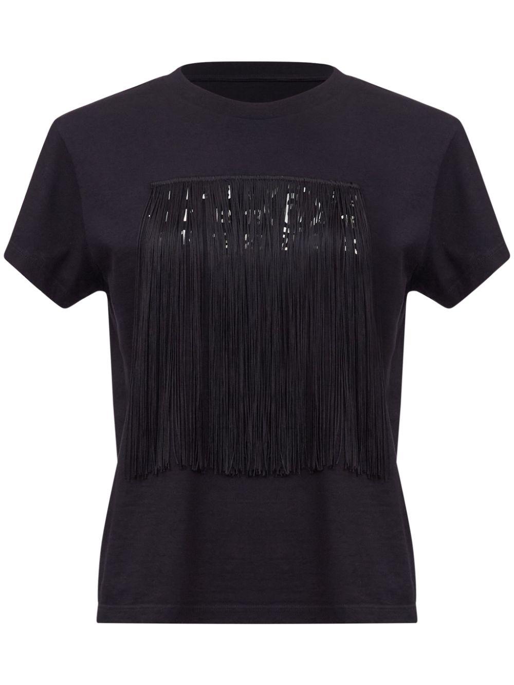 MM6 by Maison Martin Margiela レディース ブラック ラウンドネック T 