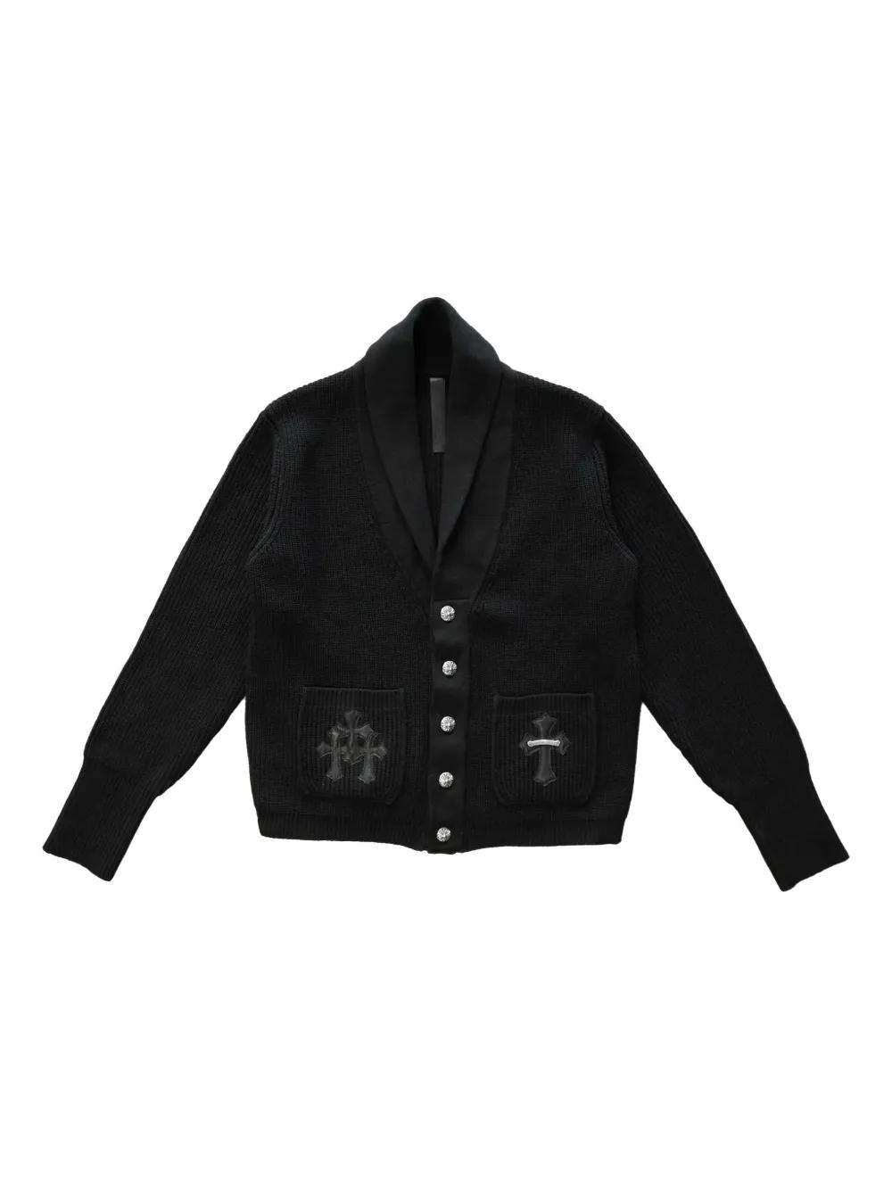 g*d様 Chrome Hearts Cashmere Cardigan ジャケ Chrome Hearts Cashmere Cross-Patch Cardigan in Black for Men | Lyst