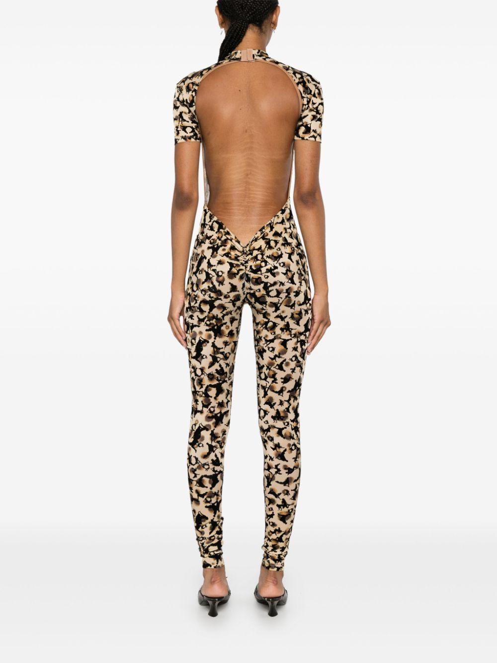 knockout dress with adult themed pattern in beige leopard print POSTER GIRL main image 0