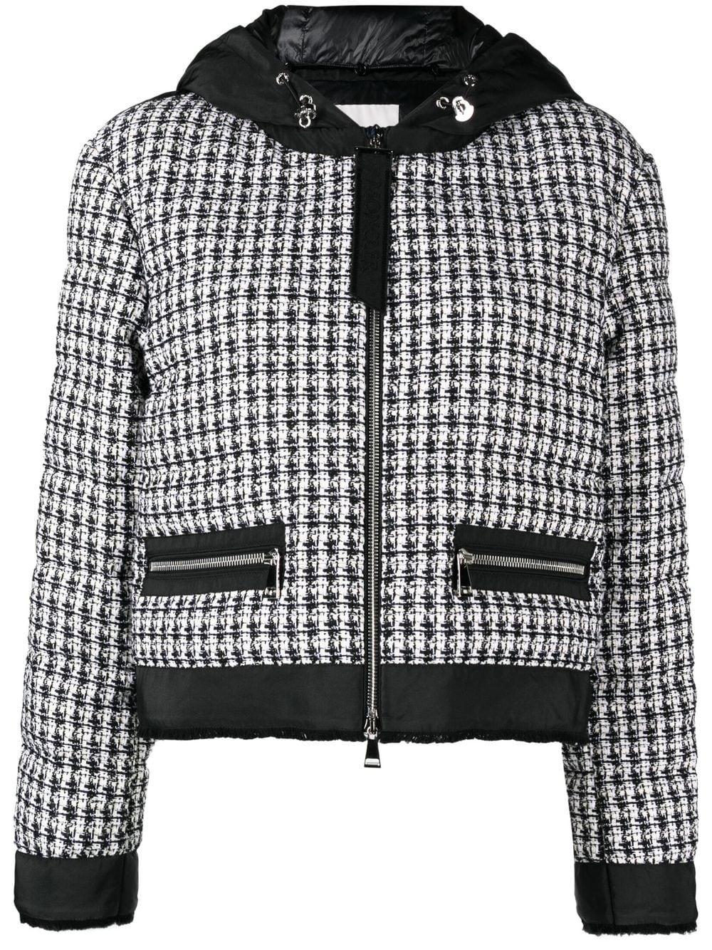 Moncler Remonay Tweed Puffer Jacket in Black | Lyst
