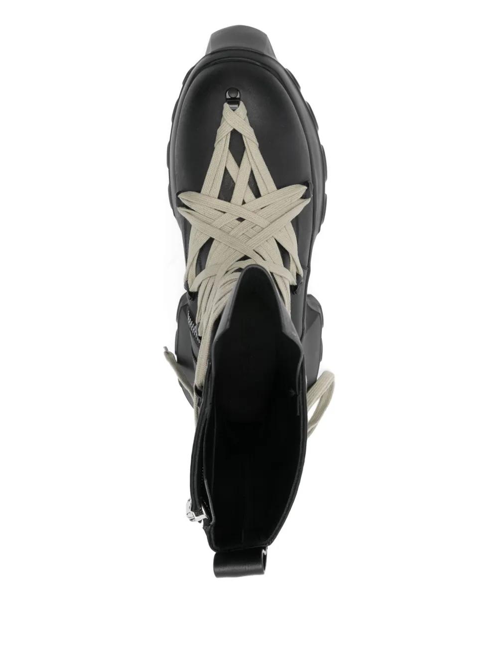 Rick Owens Megalace Mega Tractor Boots in Black for Men | Lyst UK