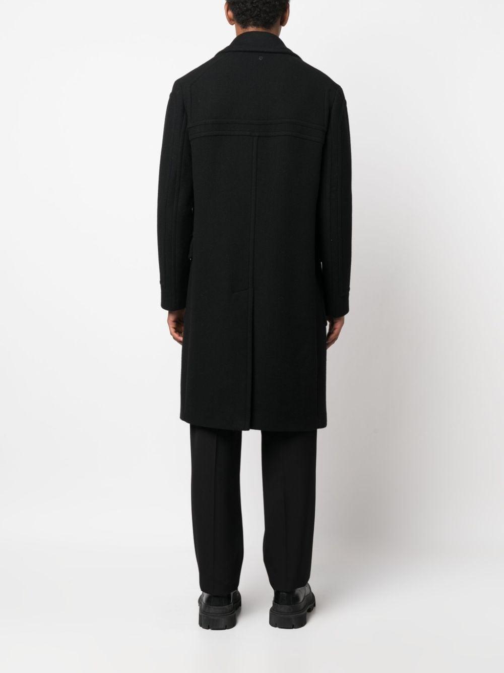 Dondup Virgin Wool-blend Mid Coat in Black for Lyst