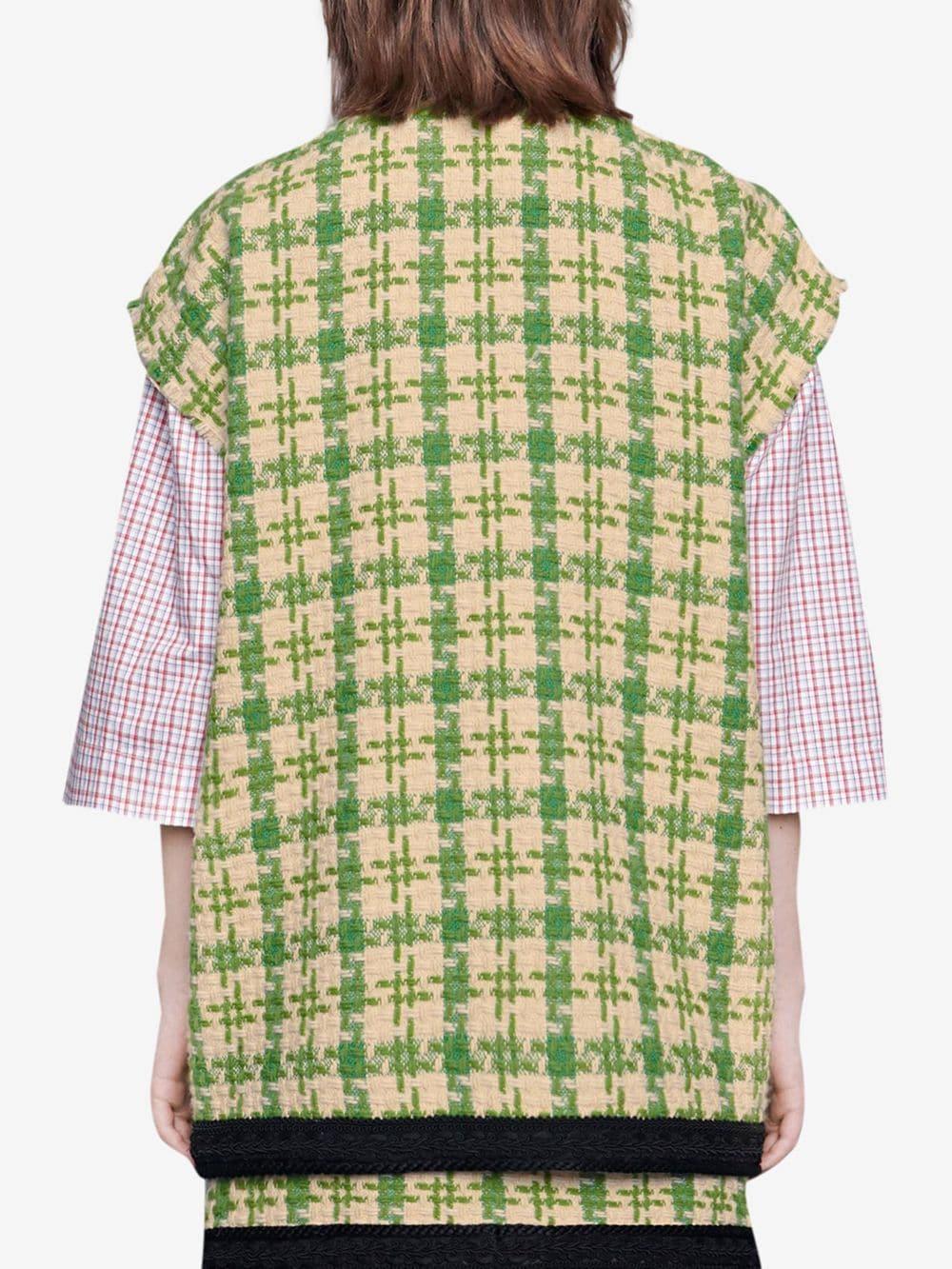 Gucci Houndstooth Gilet in Green | Lyst