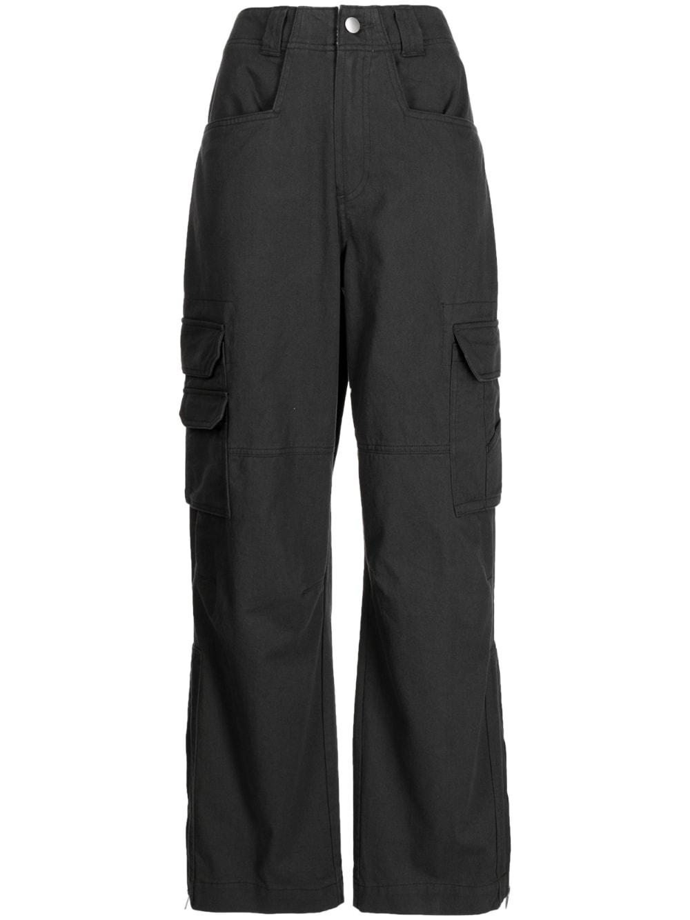 Goen.J Wide-leg Cotton Cargo Pants in Black | Lyst