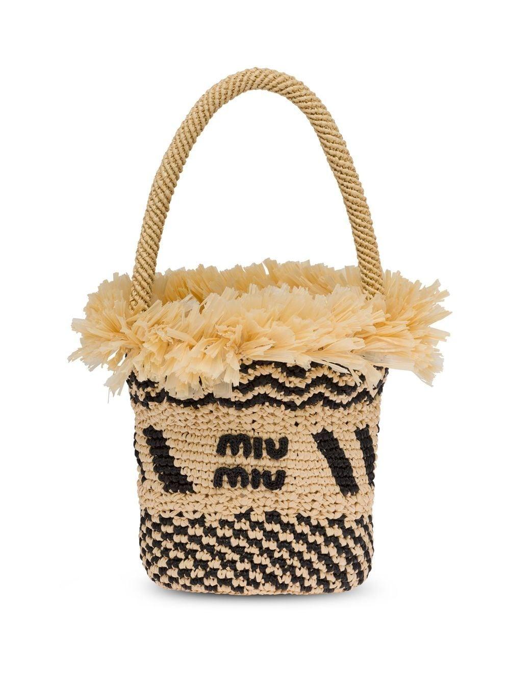 Miu Miu Straw Bucket Bag in White Lyst