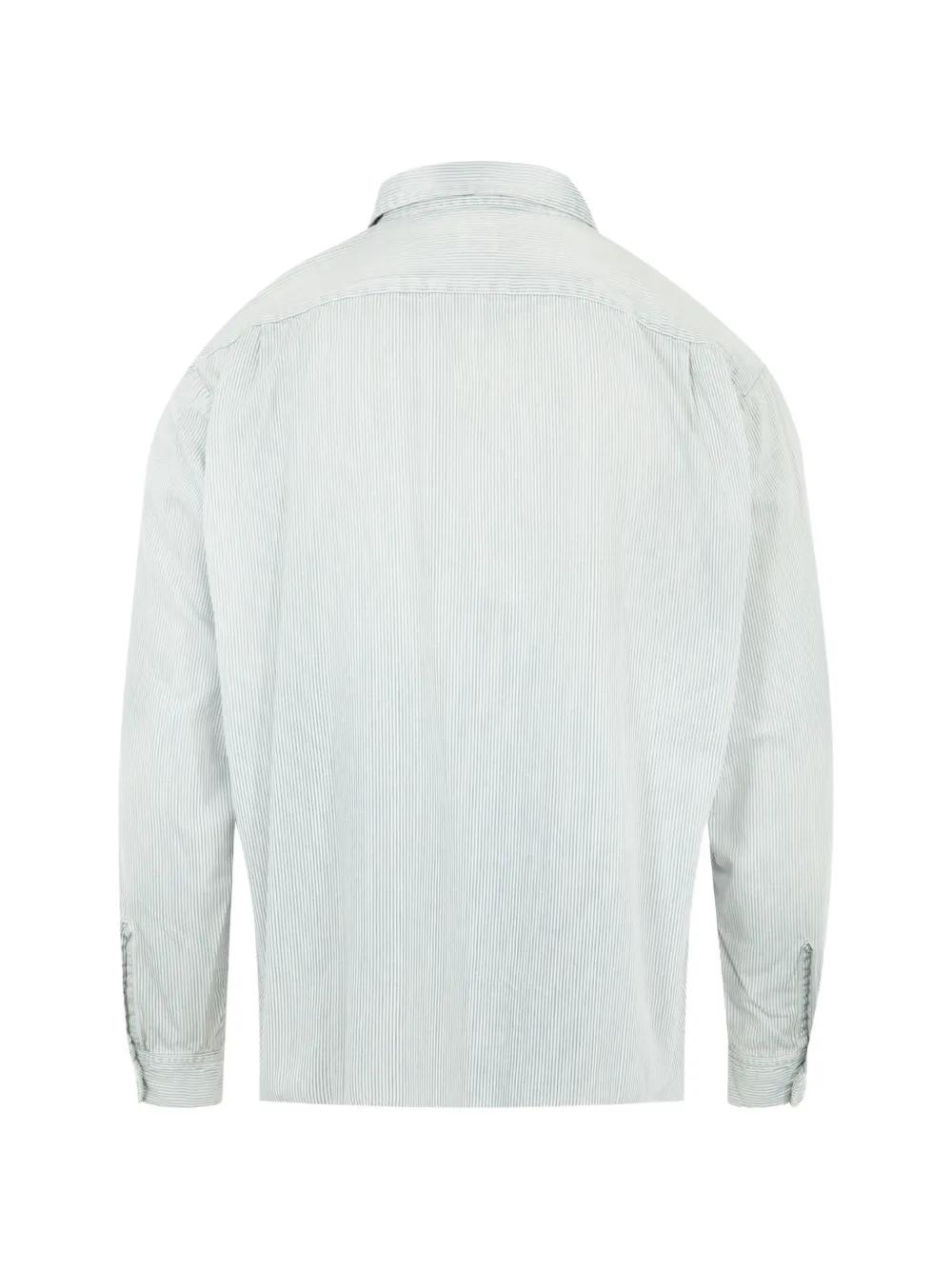 SAINT Mxxxxxx Hickory-Stripe Zip-Up Shirt in White for Men | Lyst