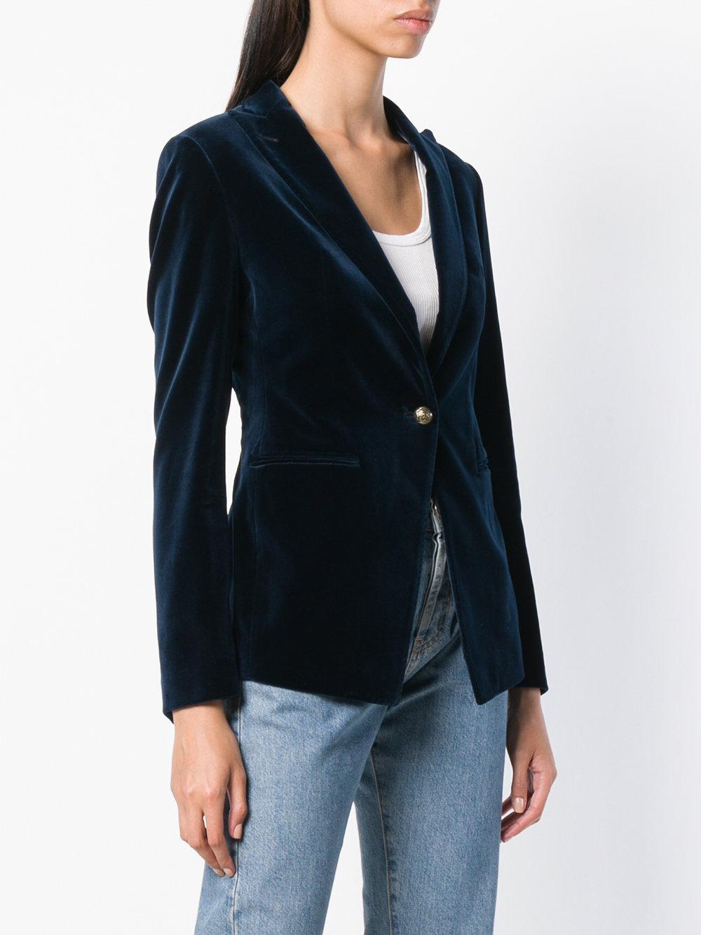 Tagliatore Cotton Buttoned Blazer in Blue - Lyst