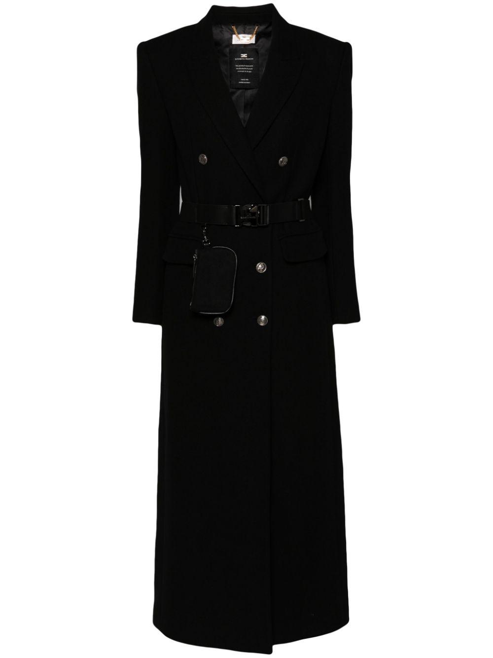 【ELISABETTA FRANCHI】ベルト付き ダブルブレストコート ウエスト ELISABETTA FRANCHI(エリザベッタ フランキ) コート
