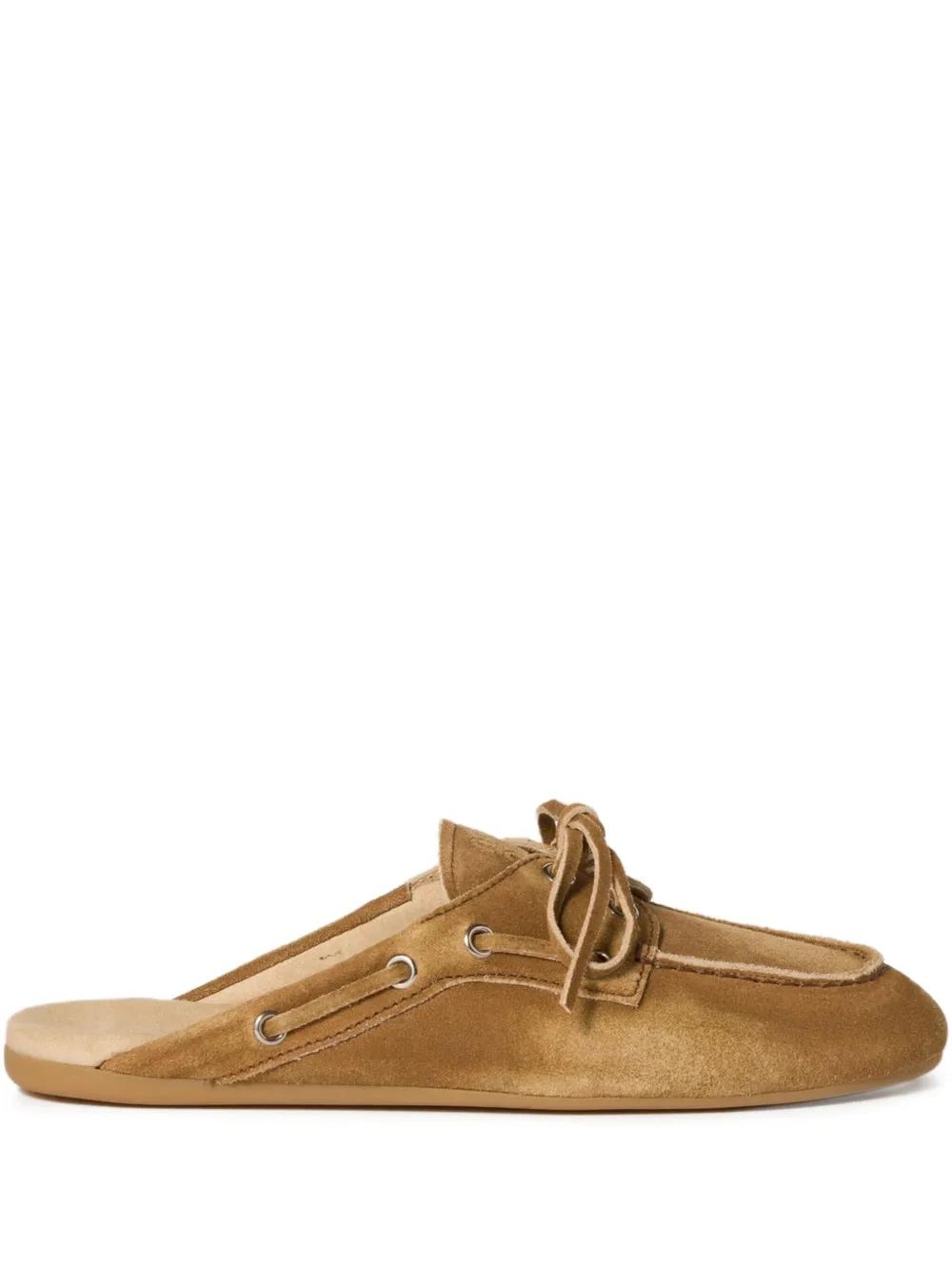 Miu Miu Miumiu Faded Suede Mules in Brown | Lyst