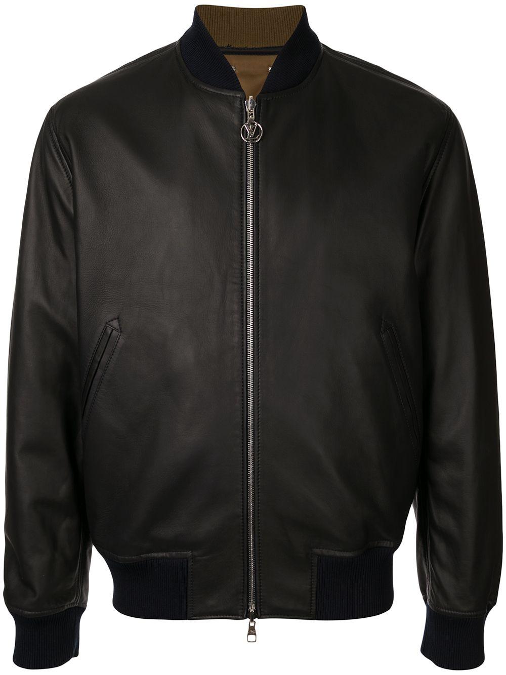 Louis Vuitton Zip-up Reversible Long Sleeve Jacket Coat in Black
